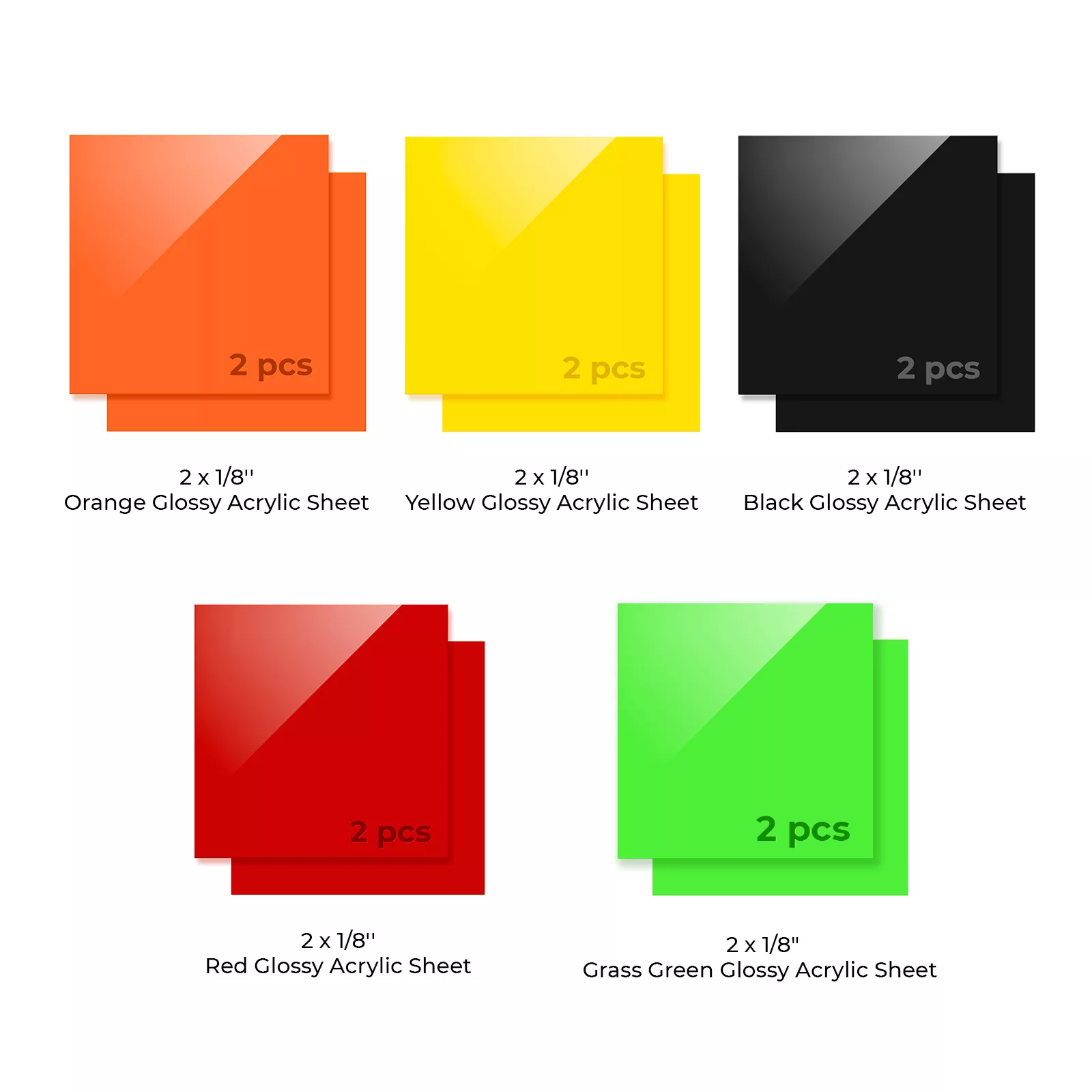 1/8" Acrylic Sheets Trial Kit (10pcs) - Image 3
