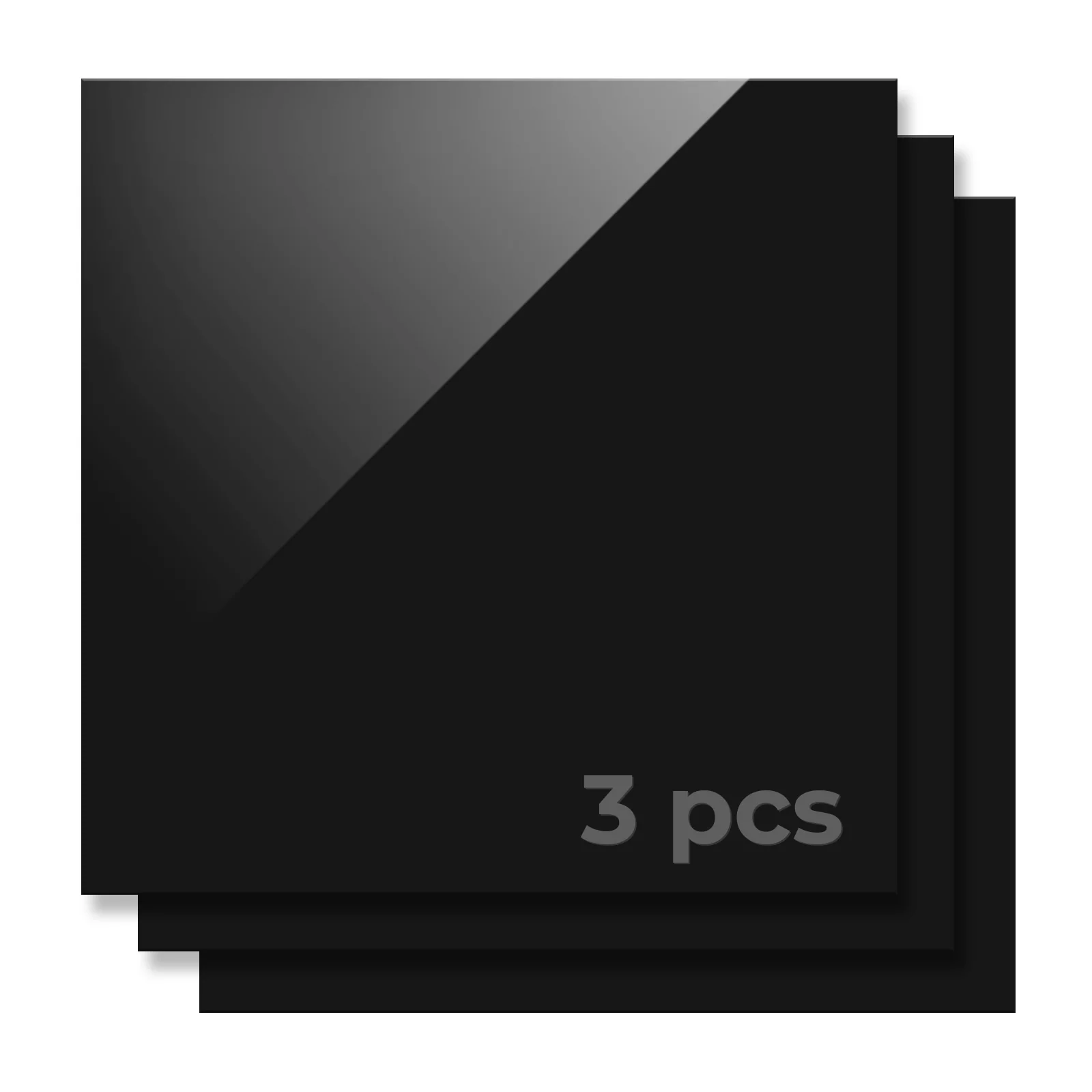 1/8" Black Opaque Glossy Acrylic Sheet (3pcs) - Image 3