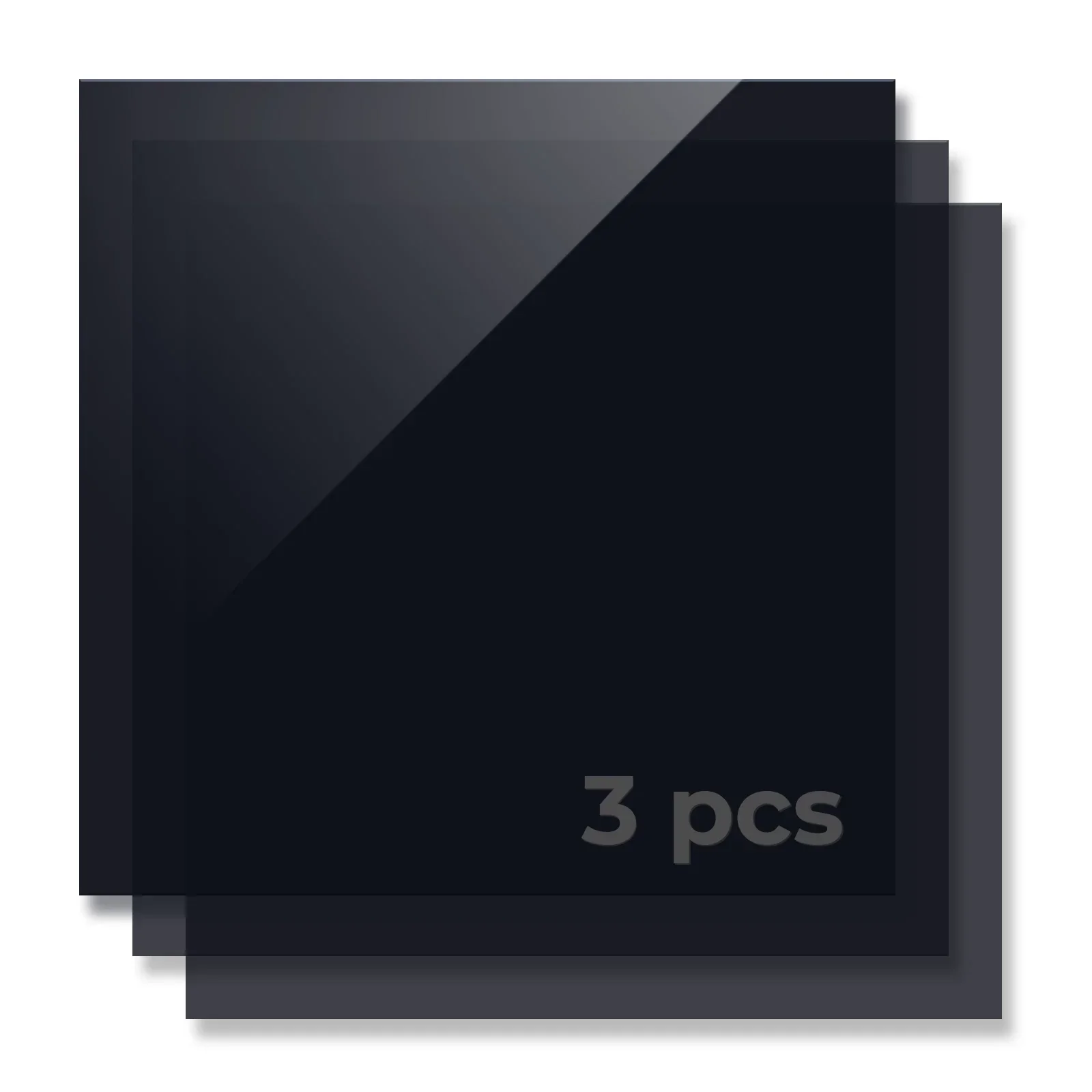 1/8" Black Translucent Glossy Acrylic Sheet (3pcs) - Image 3