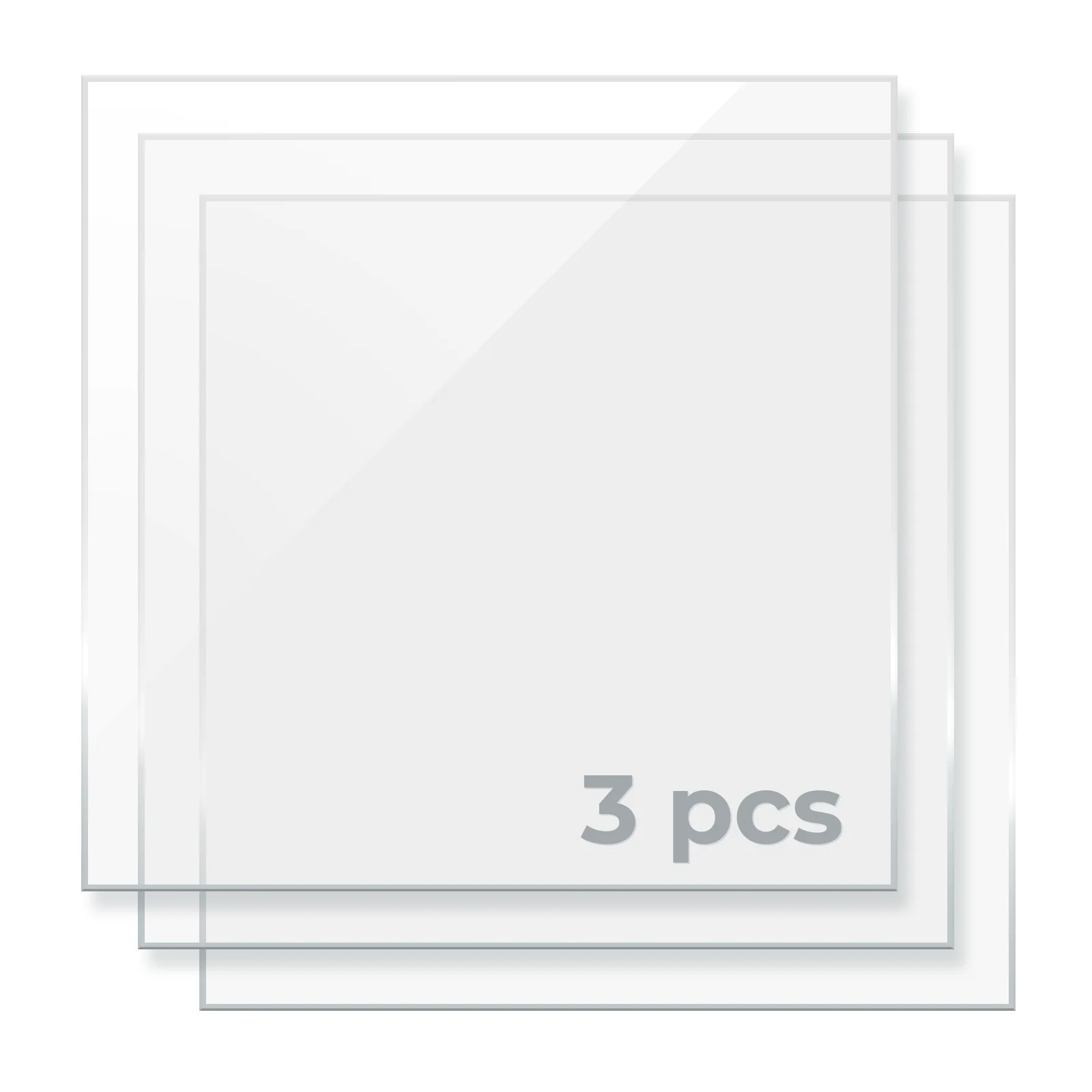 1/8" Clear Transparent Glossy Acrylic Sheet (3pcs) - Image 2