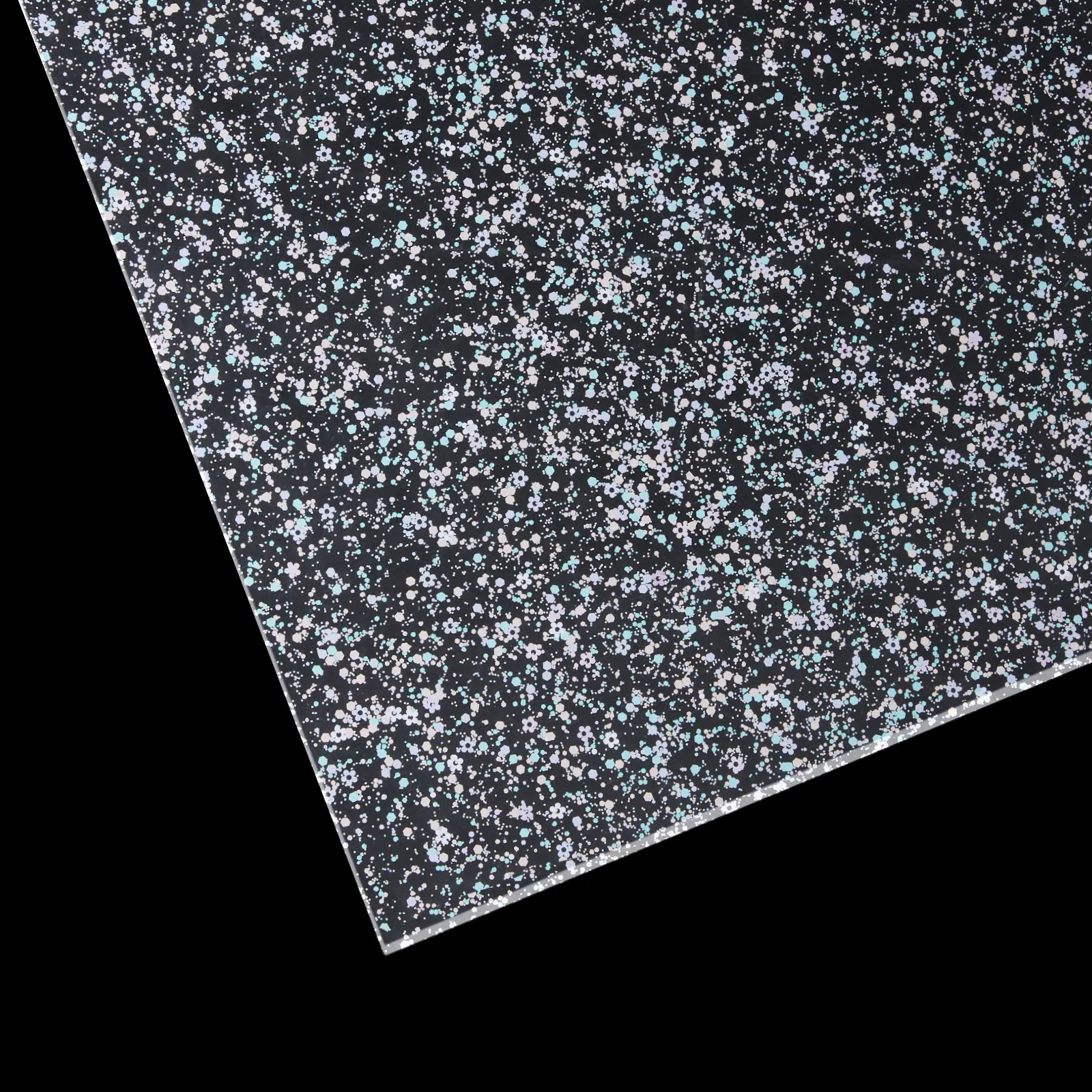 1/8" Flowers Purple Green Glitter Dots Acrylic Sheet (3pcs)