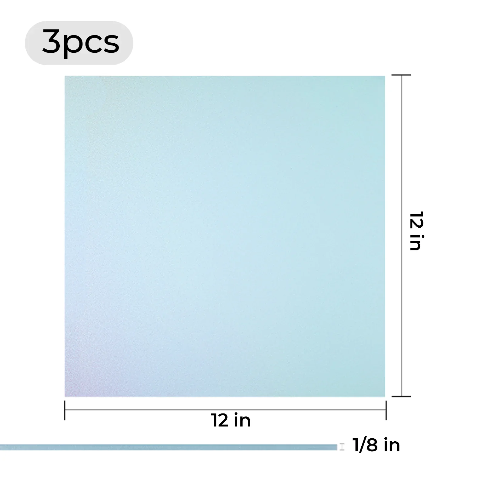 1/8" Pearlescent Glitter White Acrylic Sheet (3pcs) - Image 3