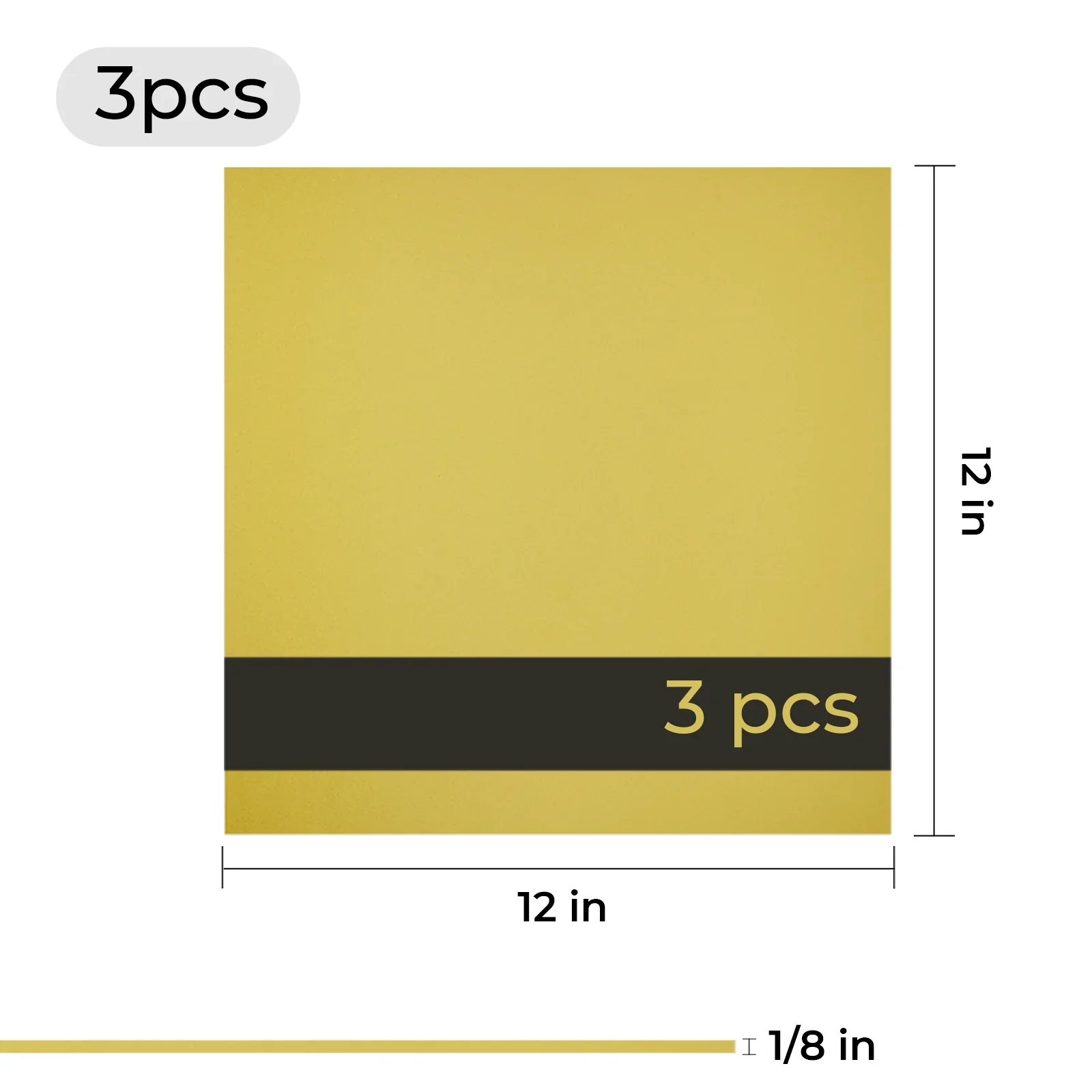 1/8" Gold to Black Two-Tone Acrylic Sheet for Diode Laser Cutting (3pcs) - Image 3