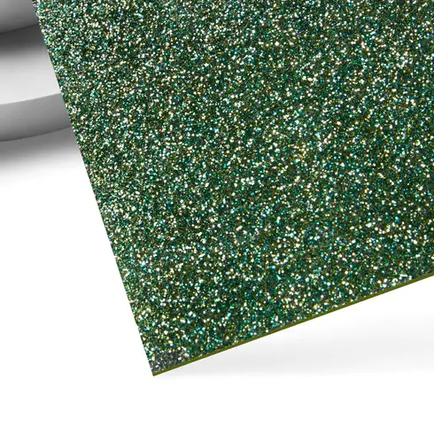 1/8" Green Glitter Opaque Glossy Acrylic Sheet (3pcs)