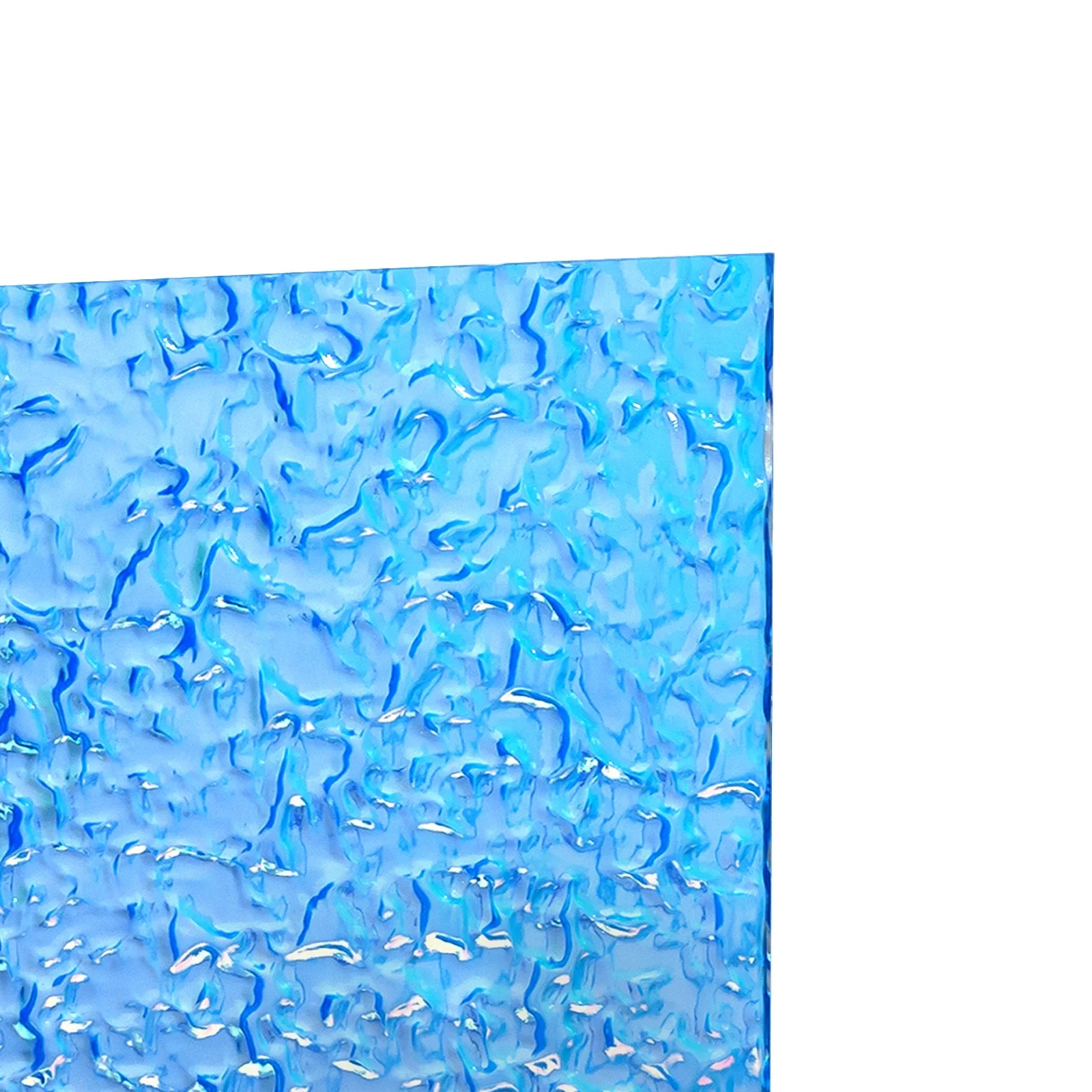 1/8" Clear Iridescent Transparent Blue Film Water Ripple Acrylic (3pcs) - Image 4
