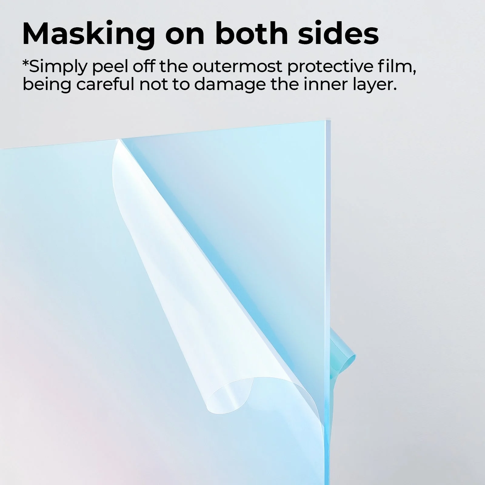 1/8" Iridescent Transparent Blue Film Frosted Clear Iridescent Acrylic (3pcs) - Image 4