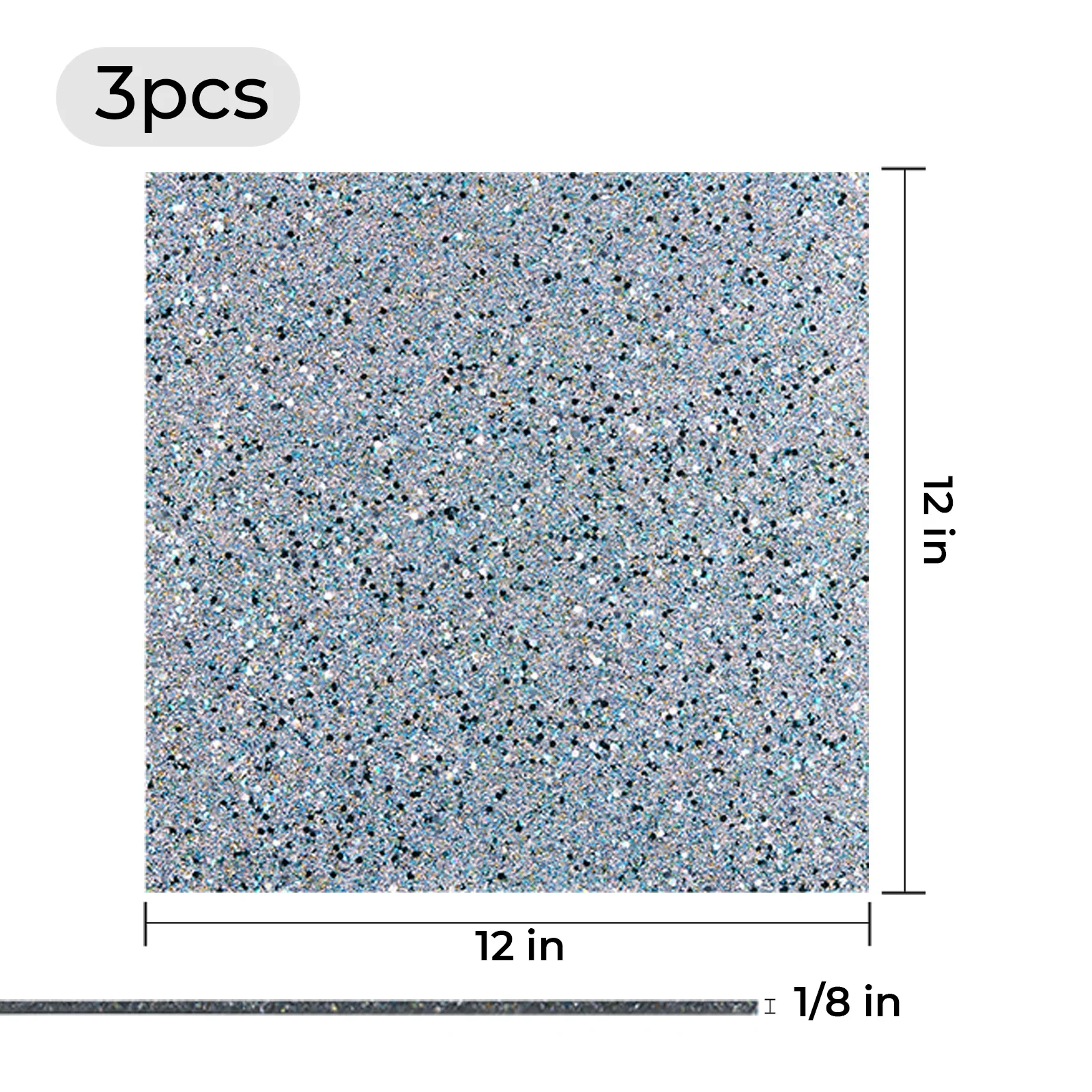 1/8" Silver Sparkle Glitter Acrylic Sheet (3pcs) - Image 3