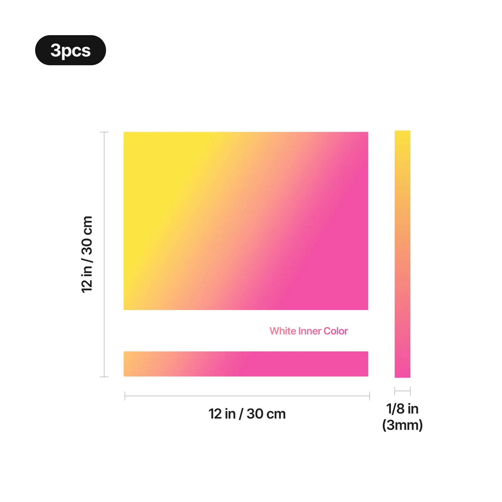 1/8" Two-Tone Glossy Acrylic Sheet (3pcs) - Image 3