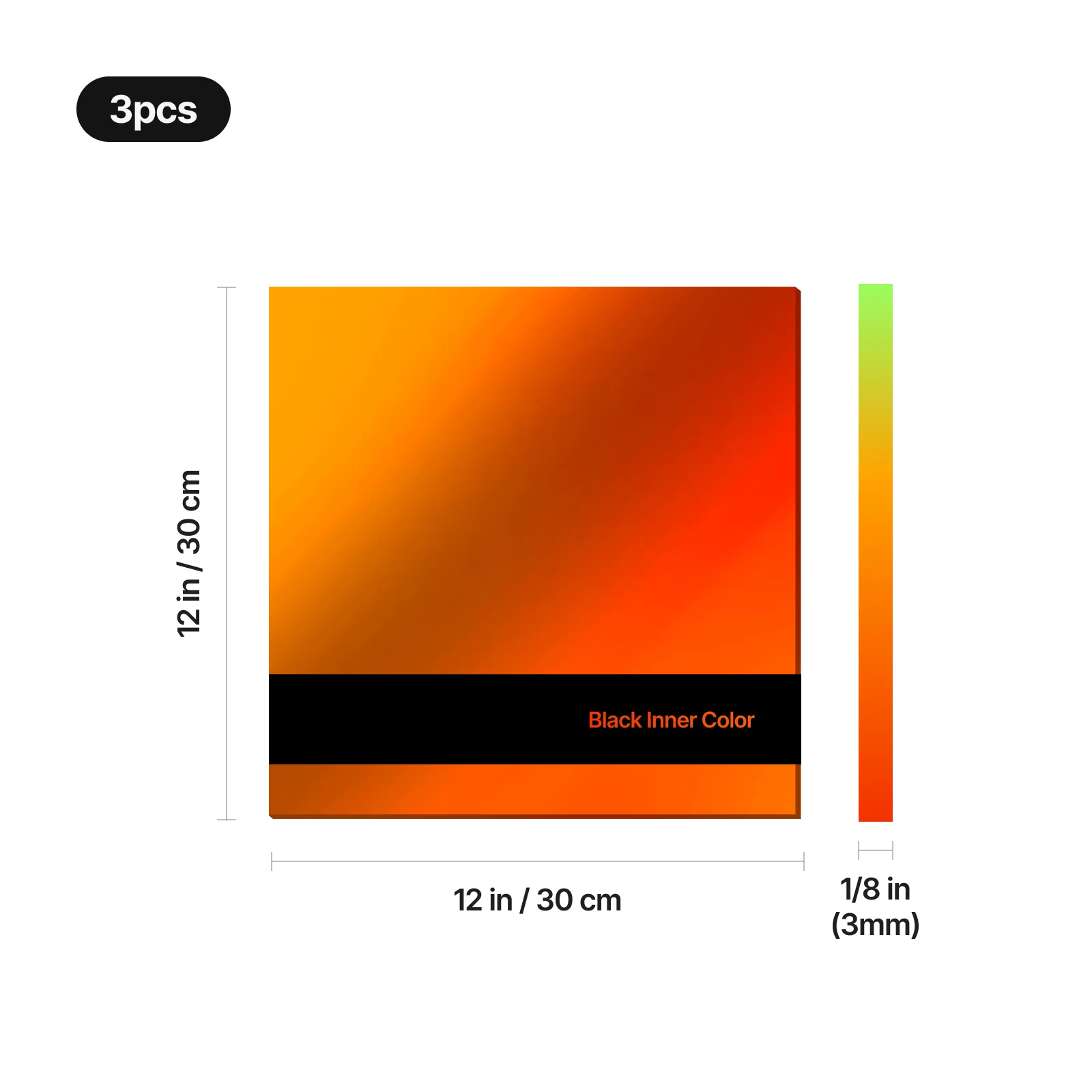 1/8" Two-Tone Glossy Acrylic Sheet (3pcs) - Image 8