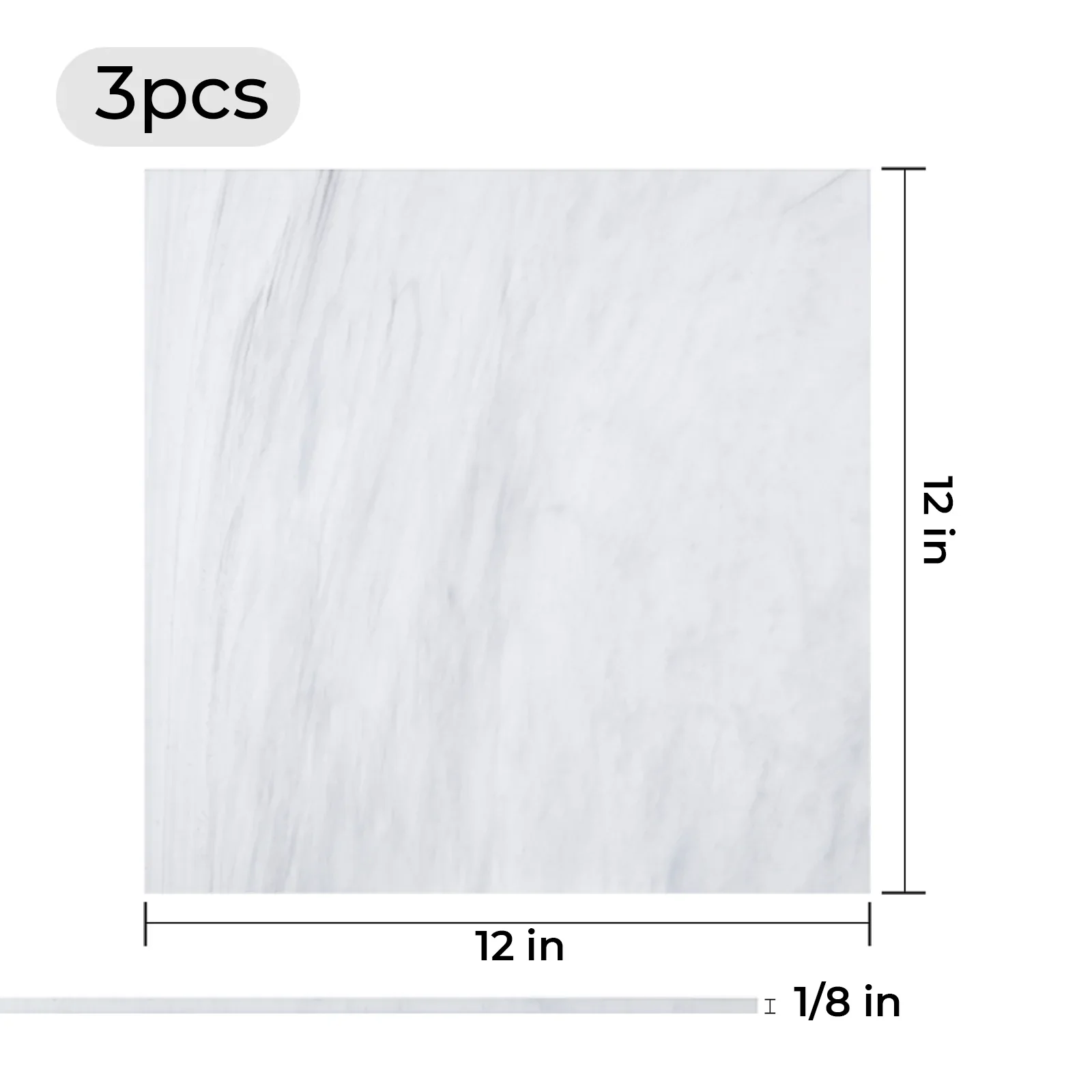 1/8" White Gray Marble Acrylic Sheet (3pcs) - Image 2