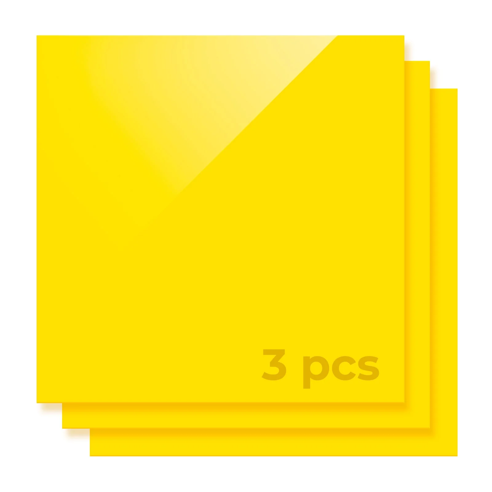 1/8" Yellow Opaque Glossy Acrylic Sheet (3pcs)-YAC023 - Image 3