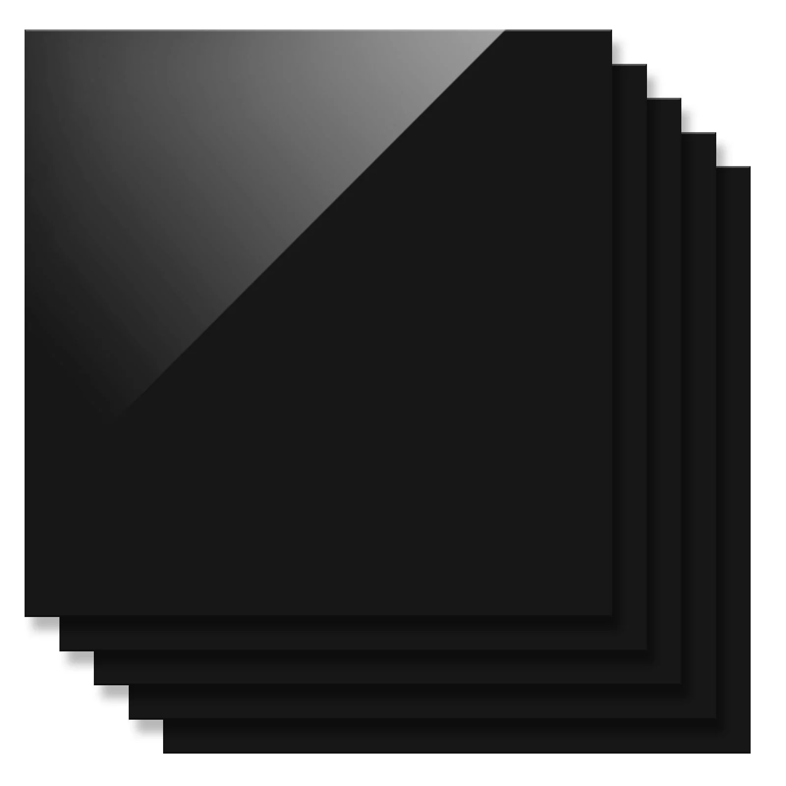 3/64" Black Opaque Glossy Acrylic Sheet (10pcs) - Image 3