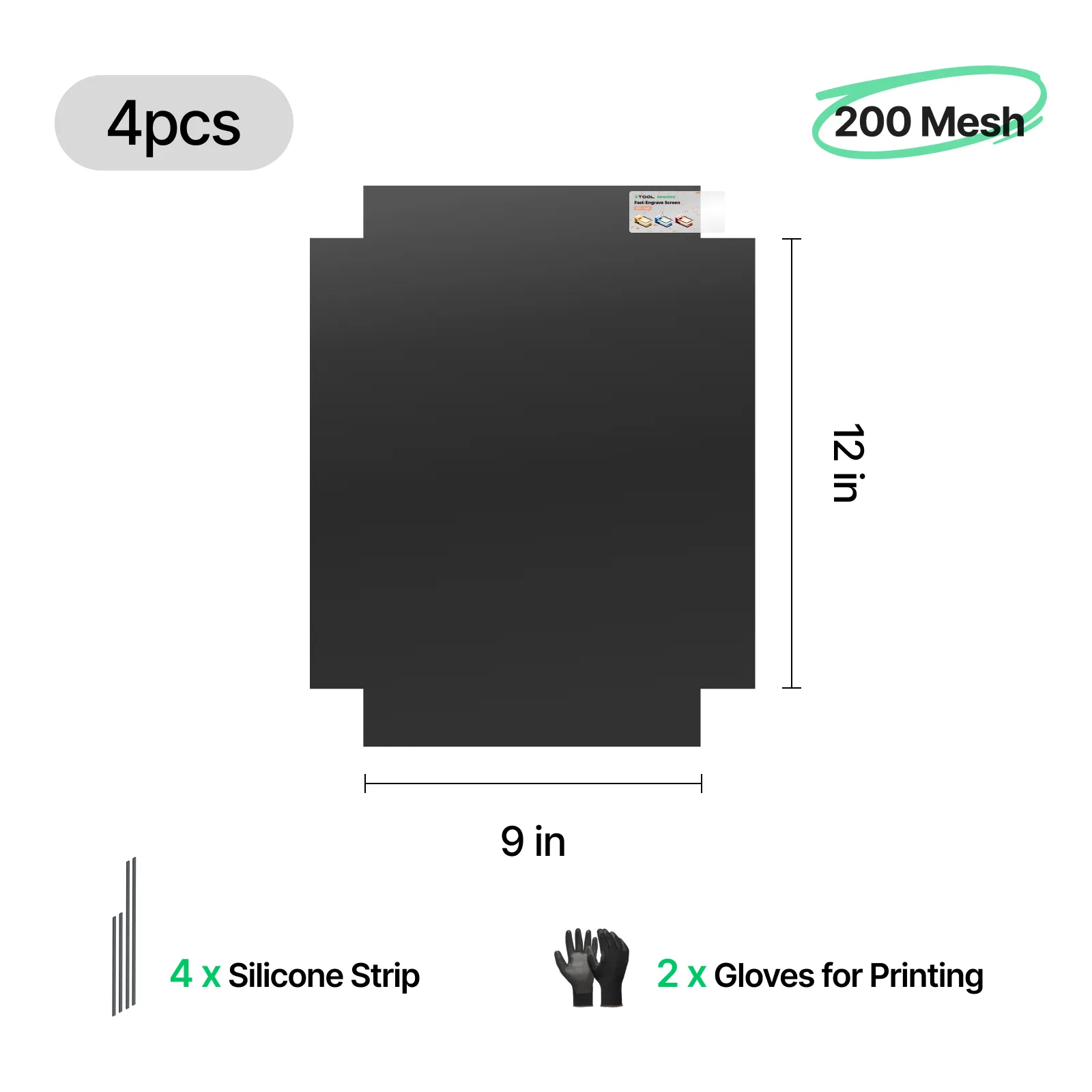 200 Mesh Polyester Fast-Engrave Screen (4pcs) 9" x 12" - Image 3
