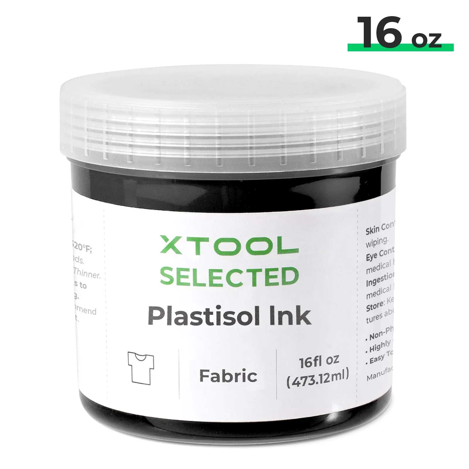 Black Plastisol Ink for Screen Printing Fabric (16oz)