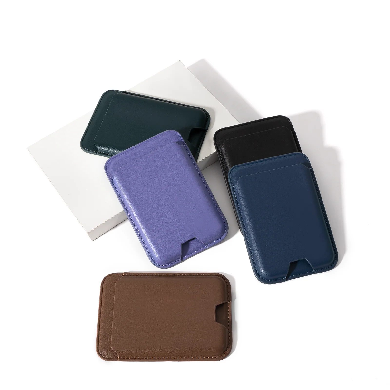Black PU Leather Magnetic Phone Wallet - Image 3