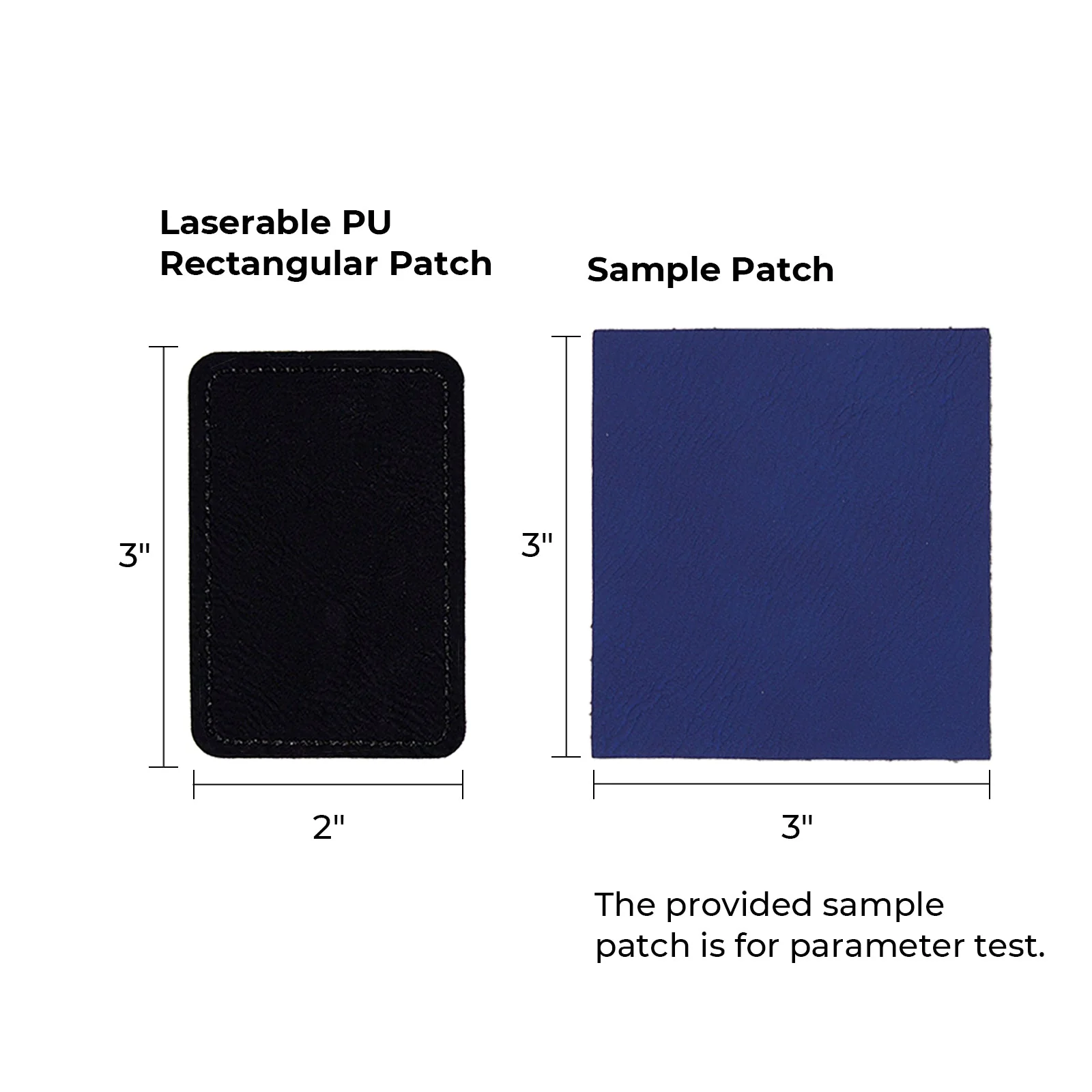 Black to Gold Laserable PU Patch Rectangular Patch (10pcs) - Image 3