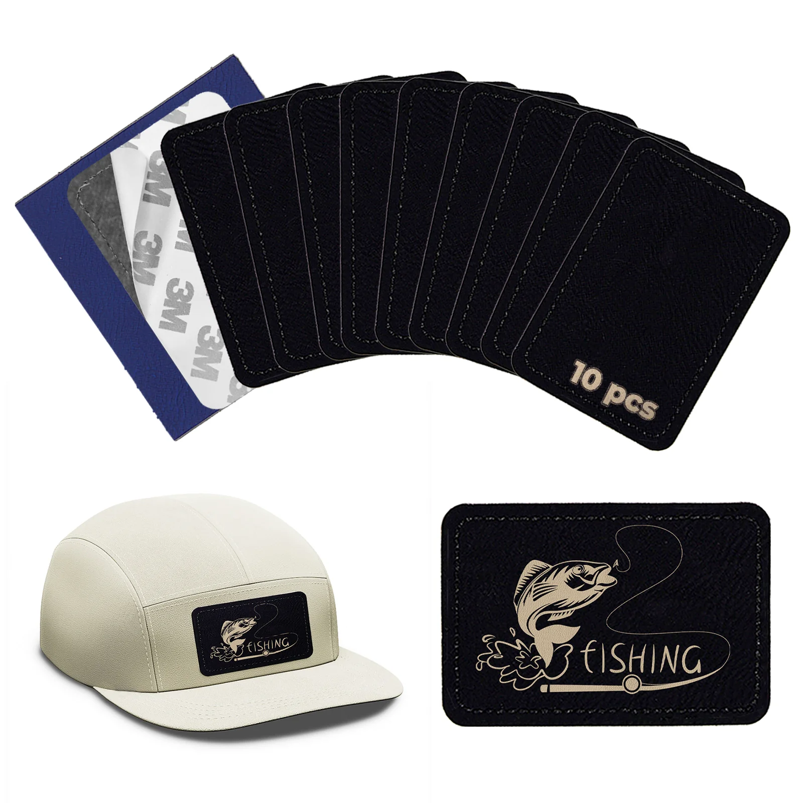 Black to Gold Laserable PU Patch Rectangular Patch (10pcs) - Image 4