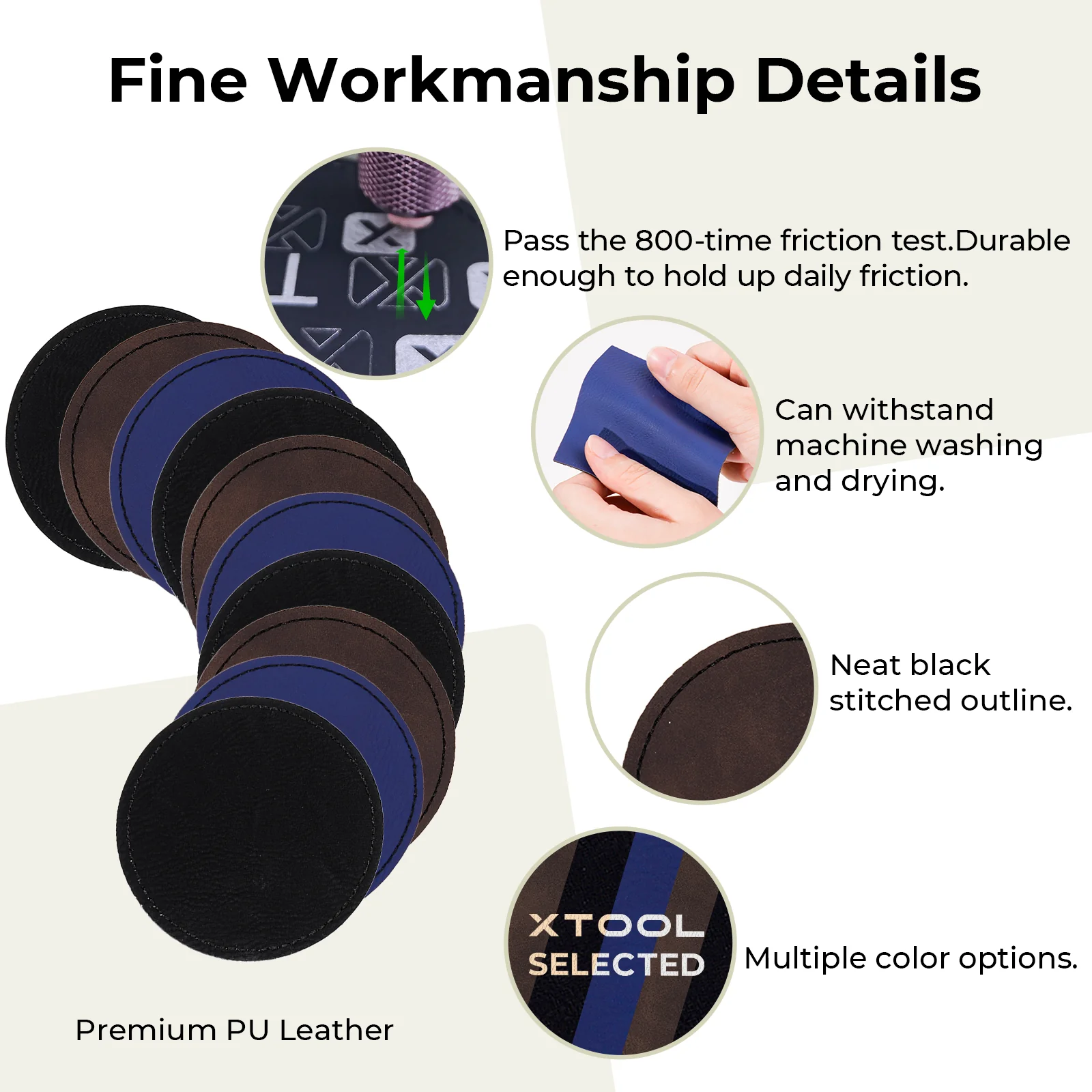 Black to Silver Laserable PU Round Patch (10pcs) - Image 5