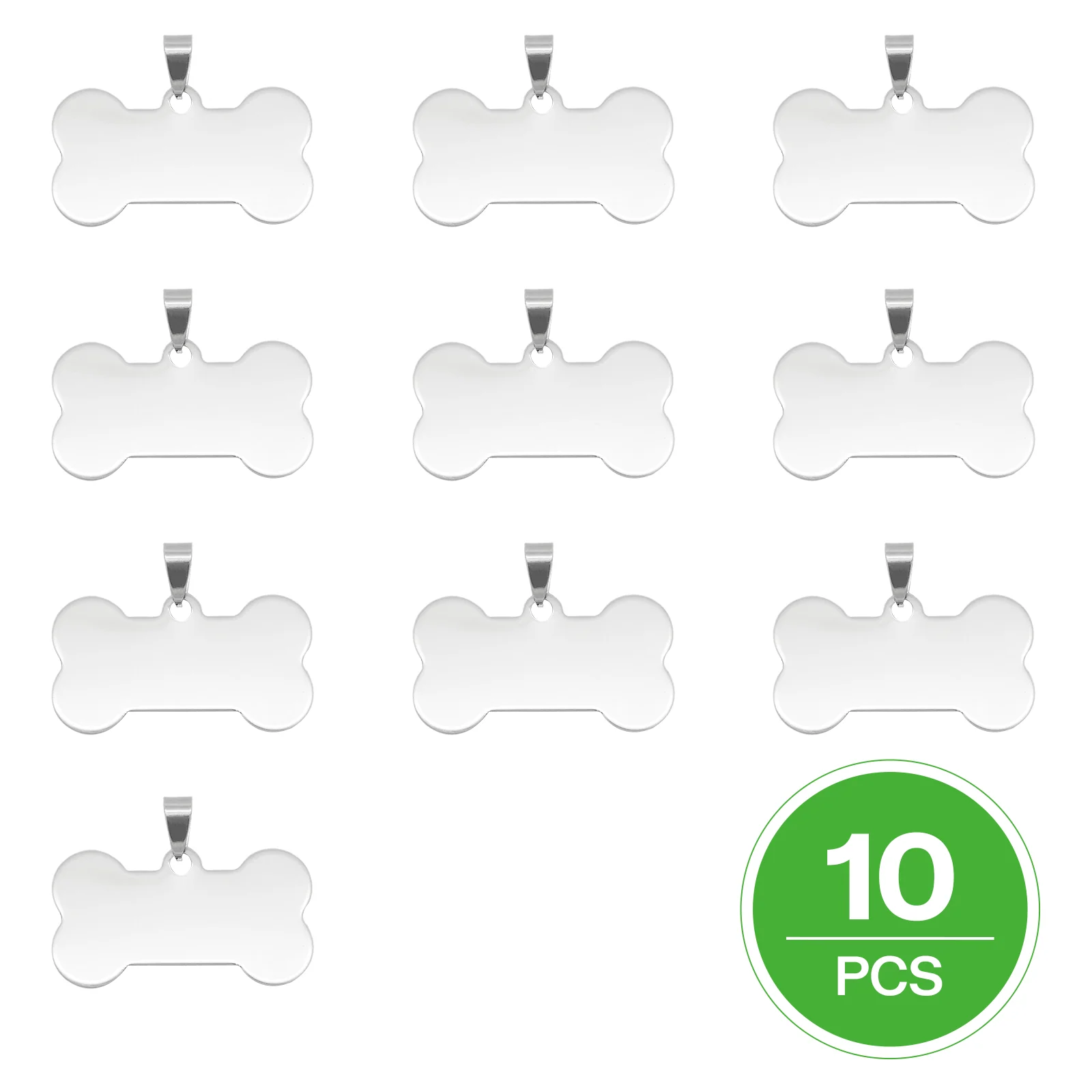 Bone Stainless Steel Dog Tag for Laser Engraving (10pcs) - Image 2