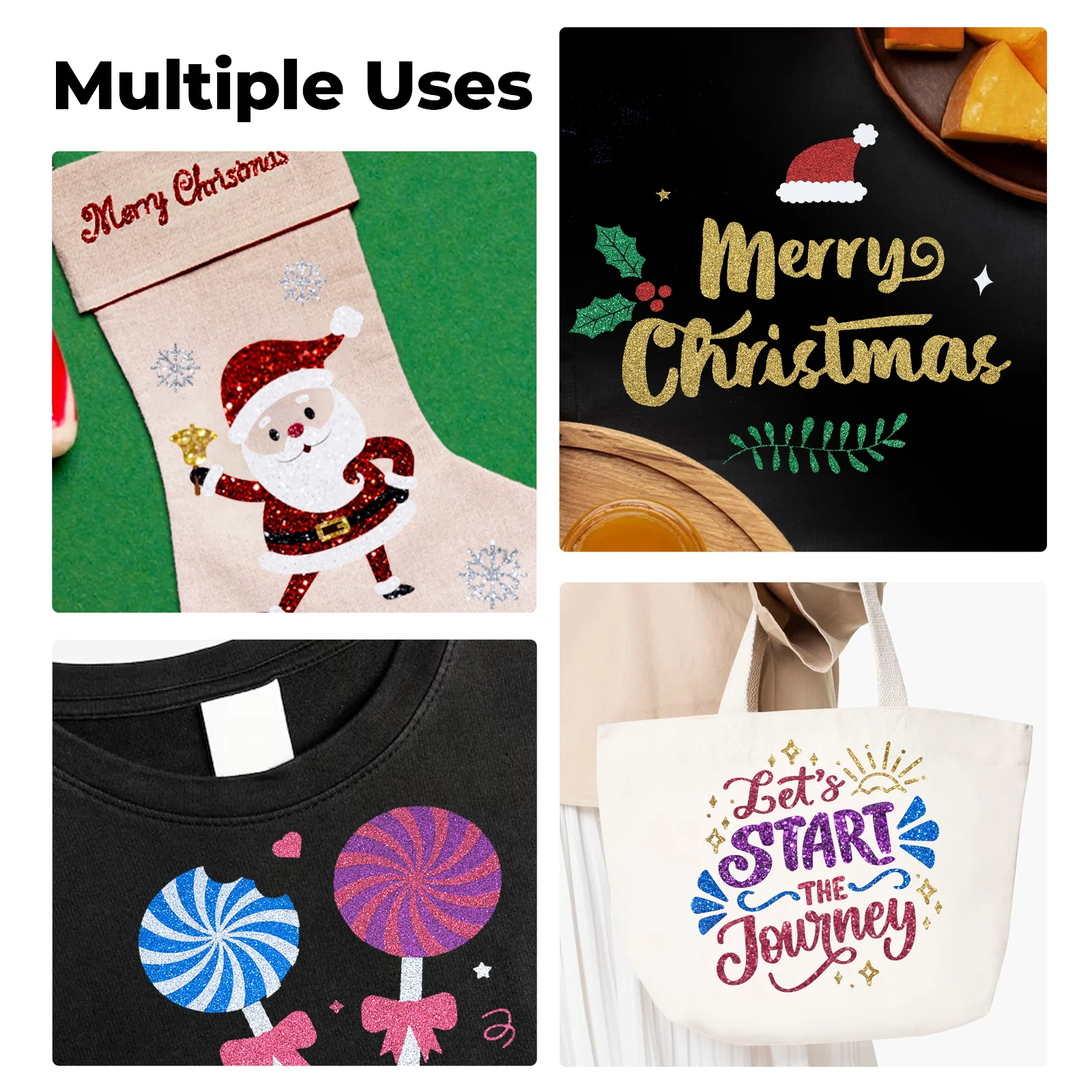 Laser-Safe Glitter HTV Heat Transfer Vinyl Roll - Image 2
