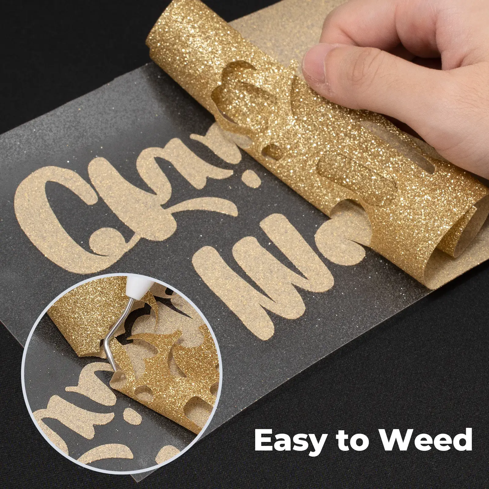 Laser-Safe Glitter HTV Heat Transfer Vinyl Roll - Image 6
