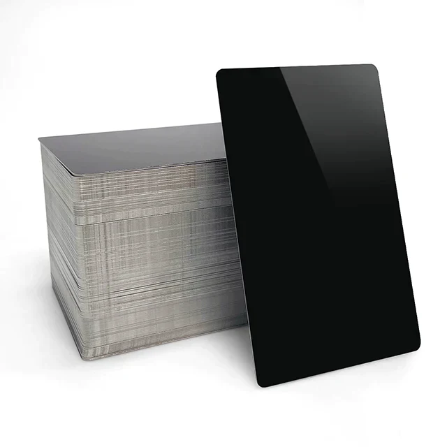 Glossy Black Metal Business Card (300Pcs)