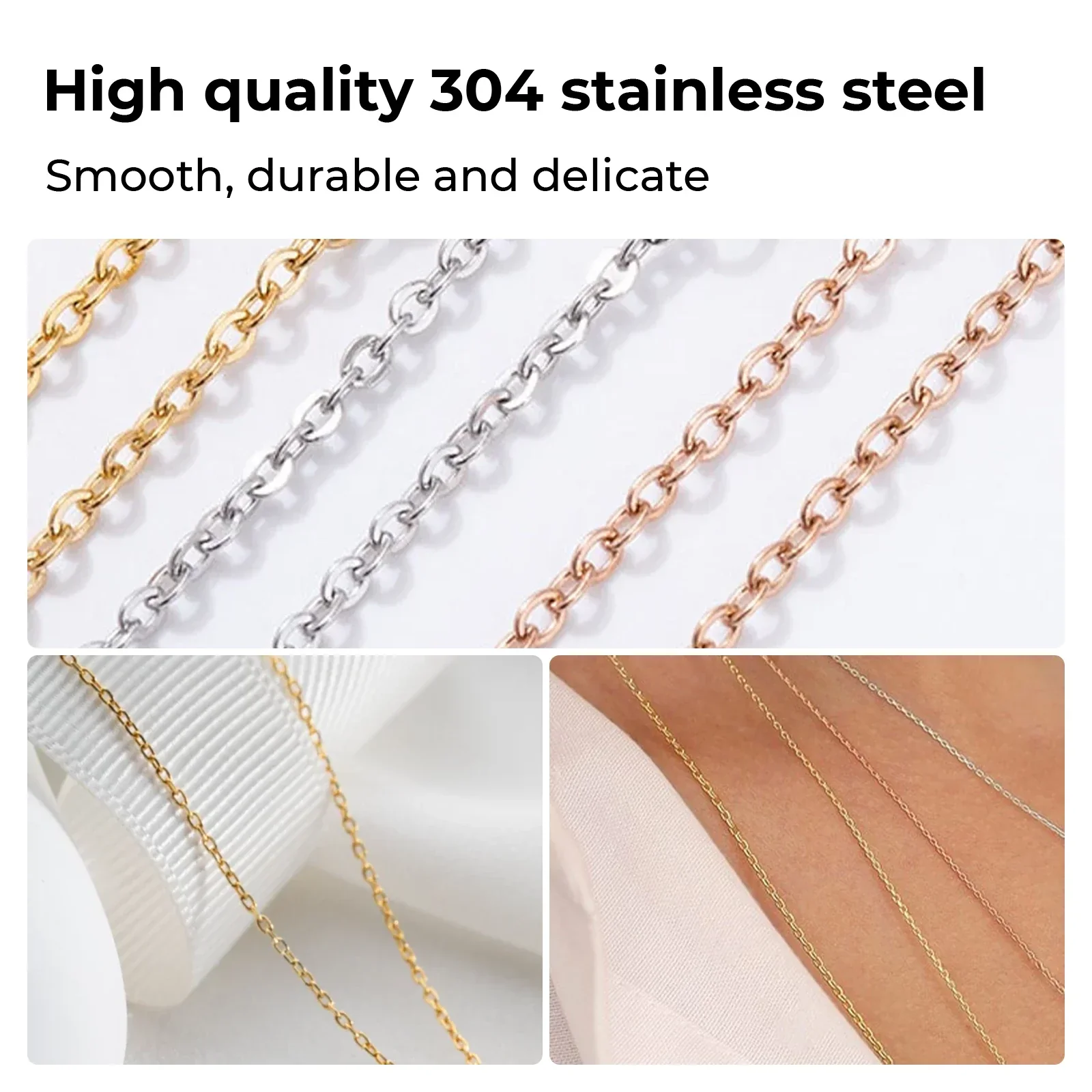 Gold Stainless Steel Chains (10pcs) - Image 4