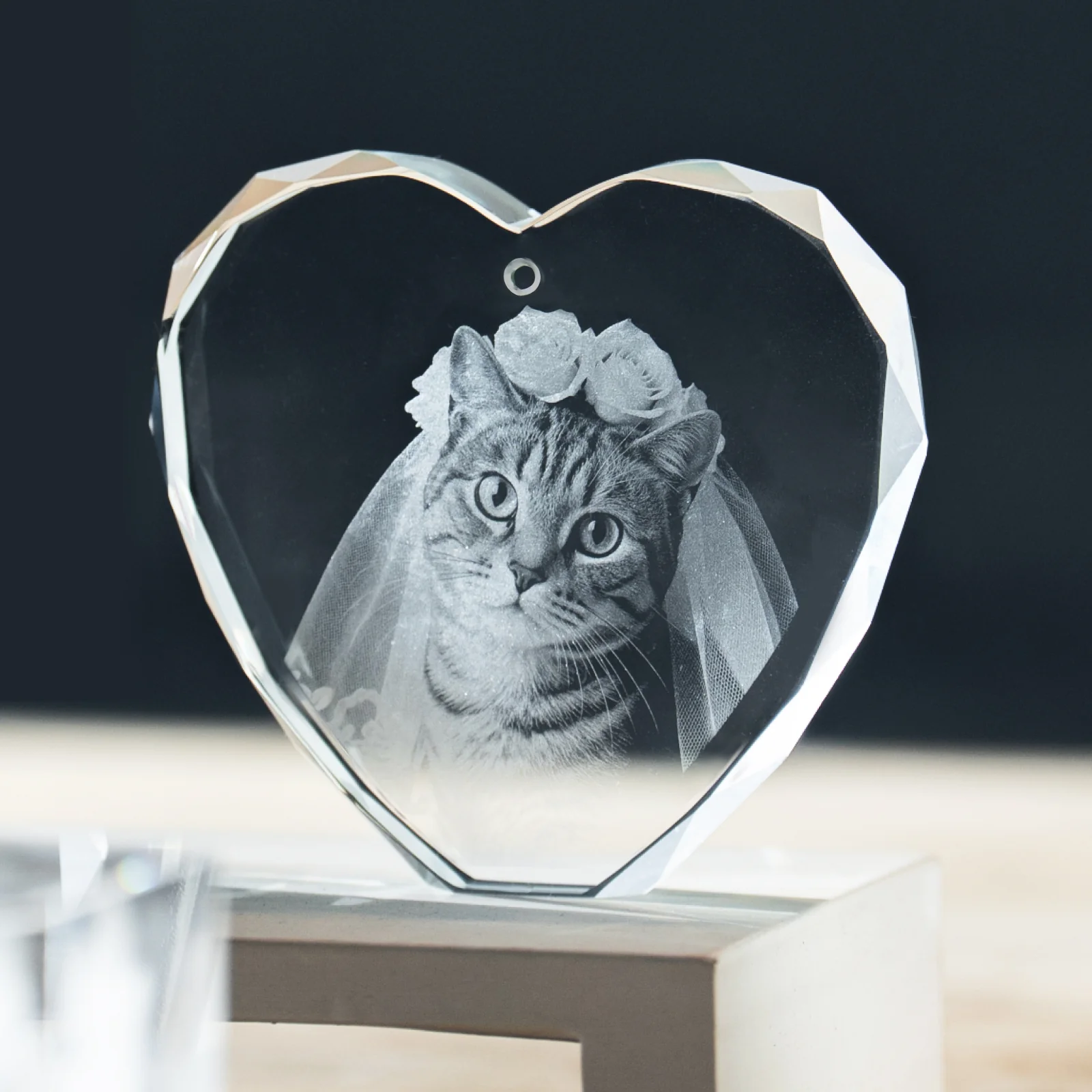 K5 Crystal Faceted Heart-Shaped Ornament (3pcs) - Image 4