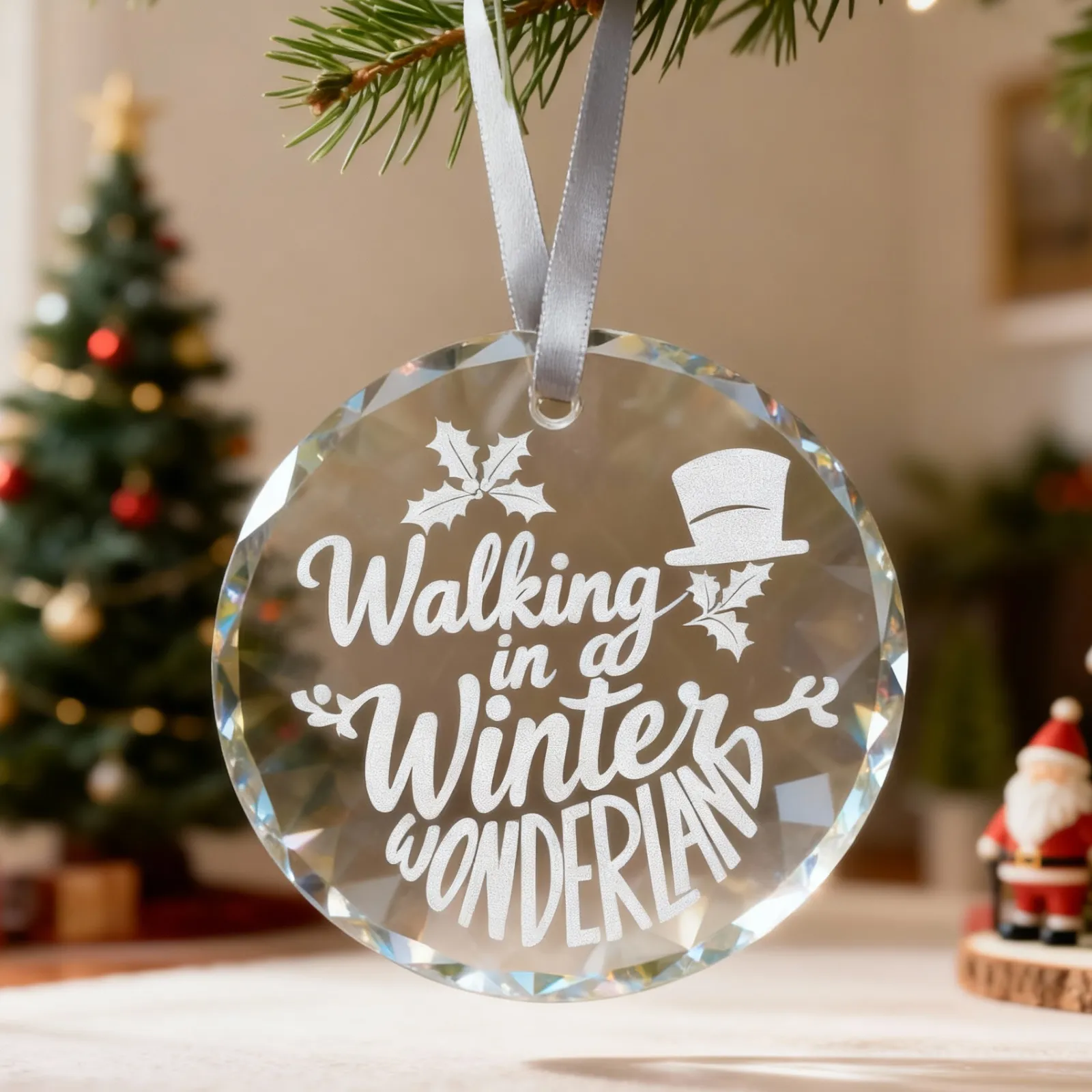 K5 Crystal Faceted Round Ornament (3pcs) - Image 2