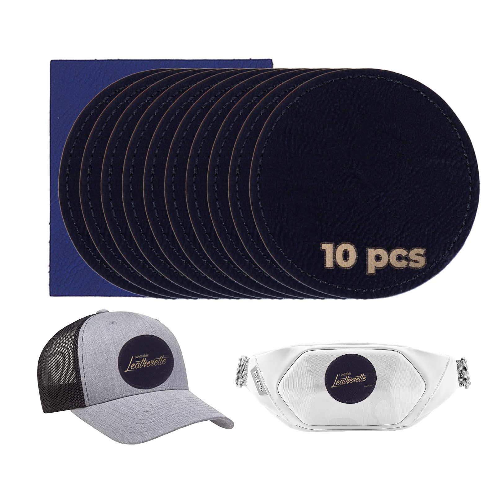 Laserable Leatherette Round Patch (10pcs) - Image 4