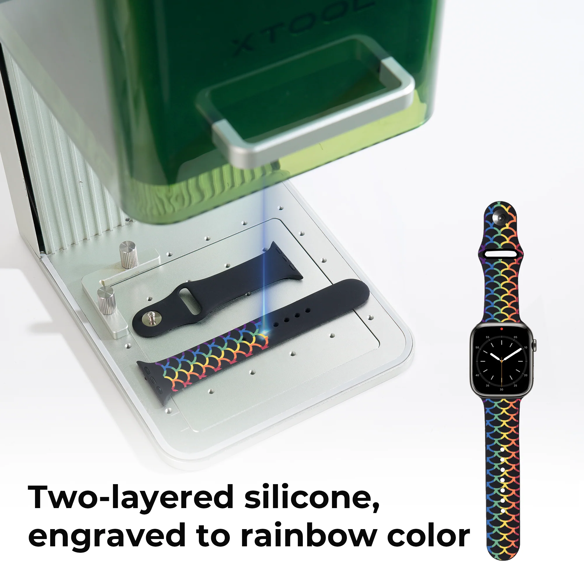 Silicone Apple Watch Bands with Laserable Rainbow Filling (classic) - Image 3