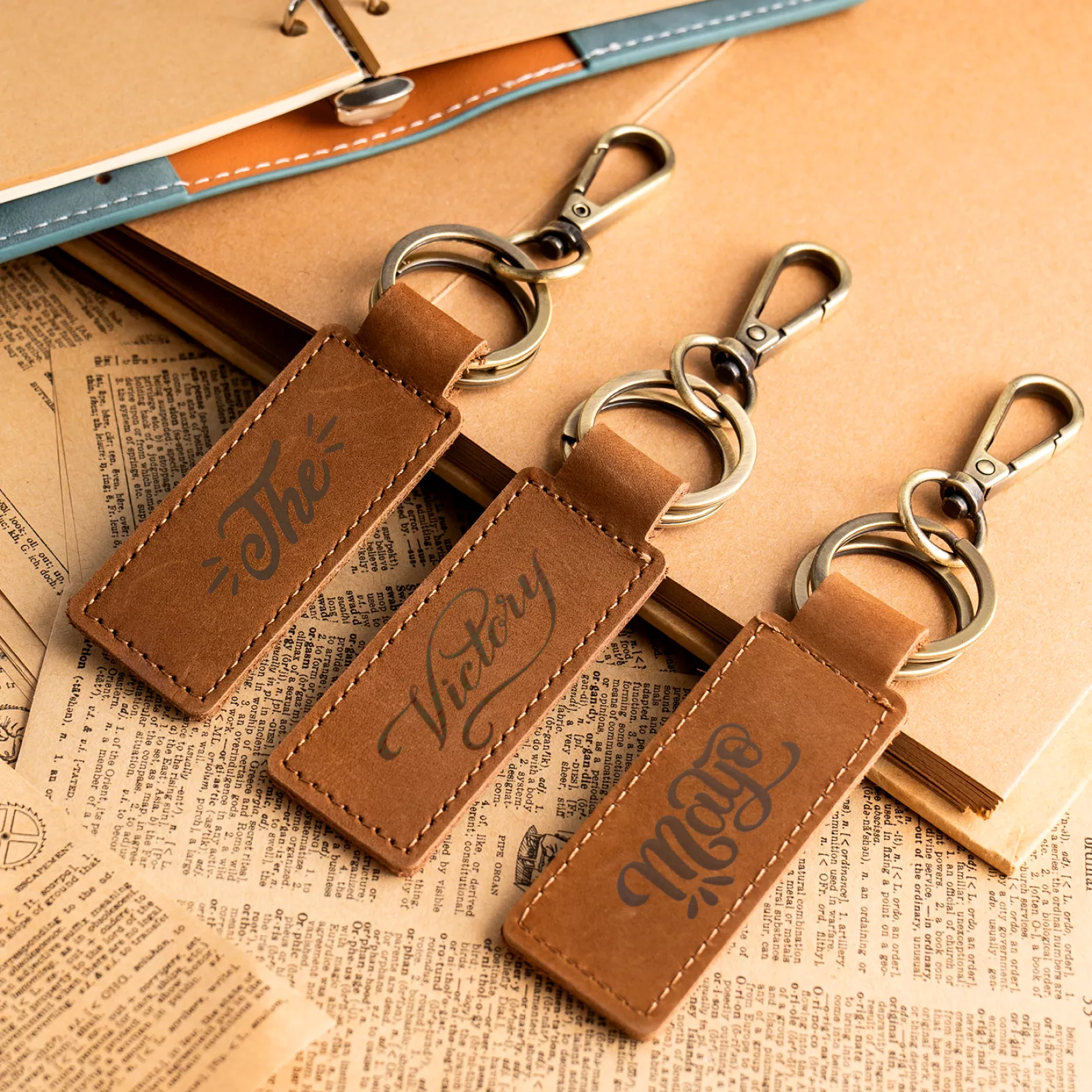Olive Leather Keychain (5pcs) - Image 3