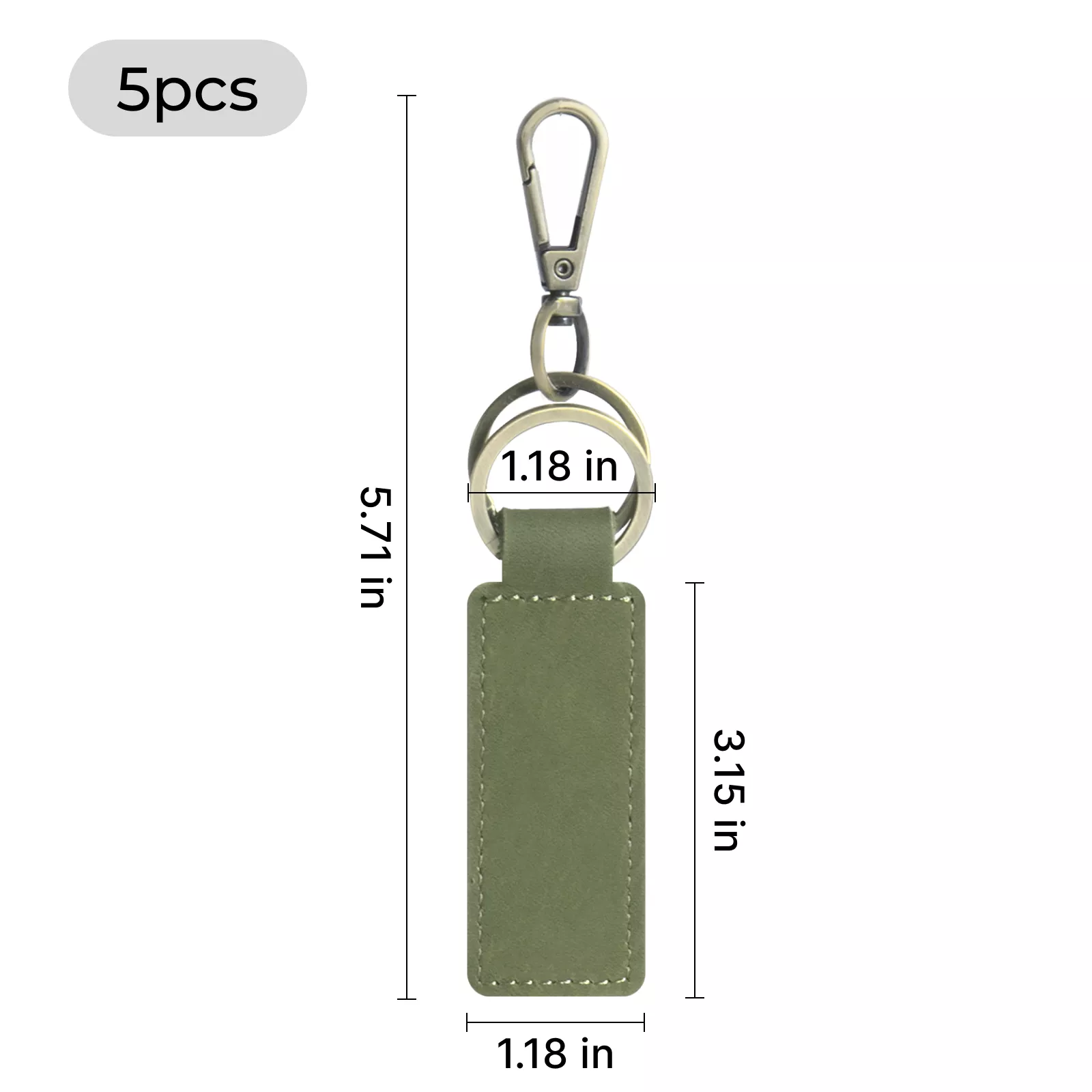 Olive Leather Keychain (5pcs) - Image 8