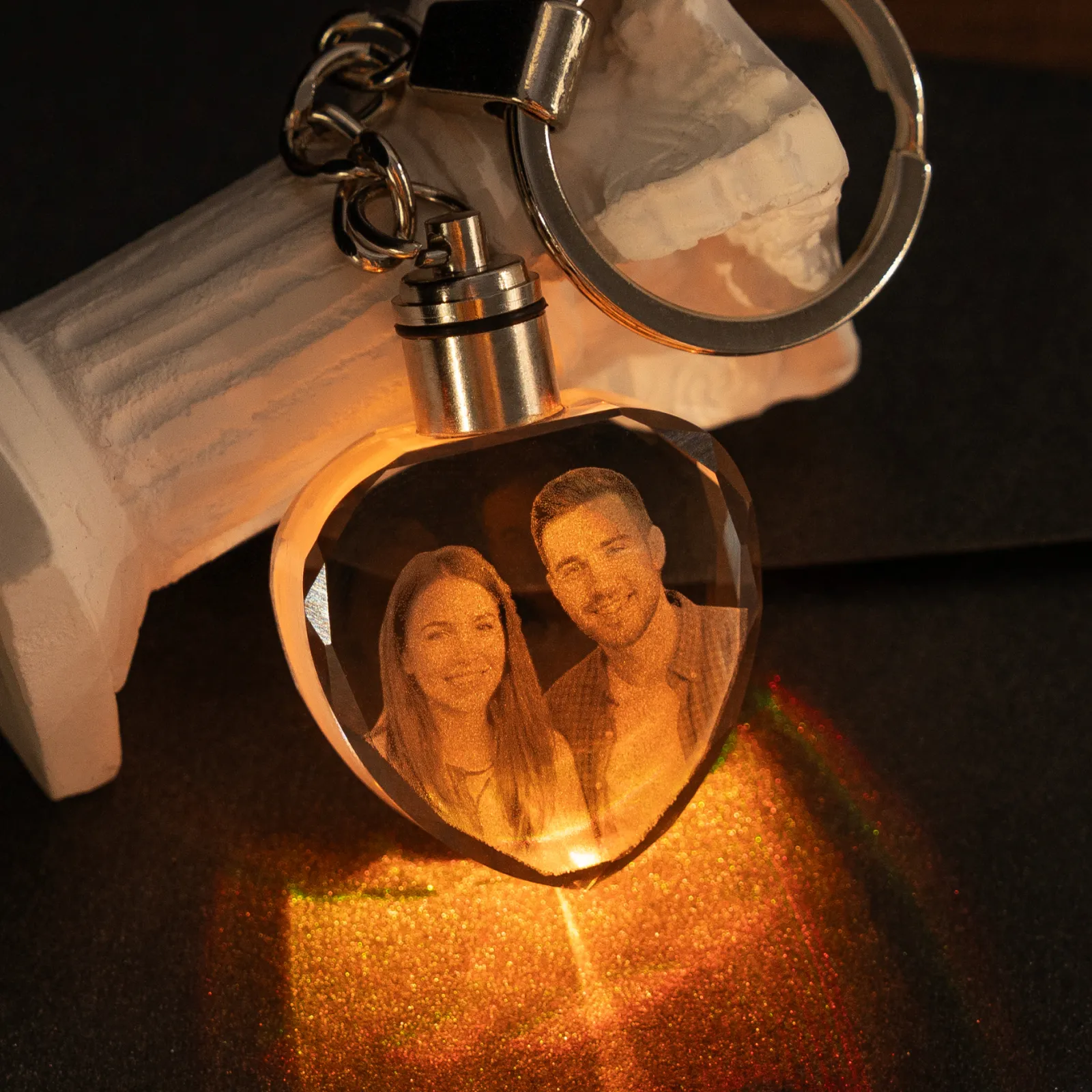 Multicolored LED Lights K5 Crystal Heart Keychain (10pcs) - Image 2