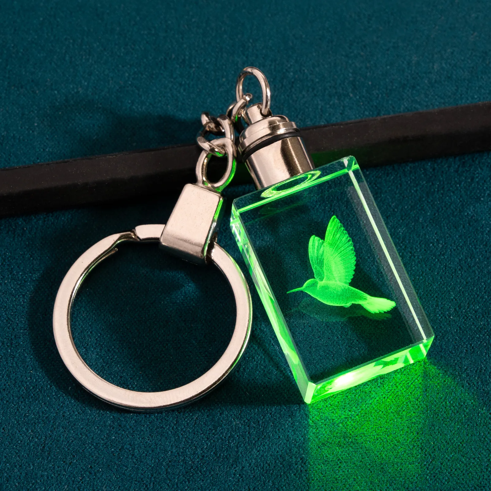 Multicolored LED Lights K5 Crystal Rectangular Keychain (10pcs) - Image 2