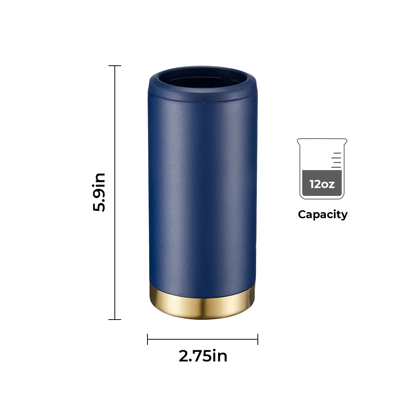 Navy to Gold Slim Can Cooler (12oz) - Image 3