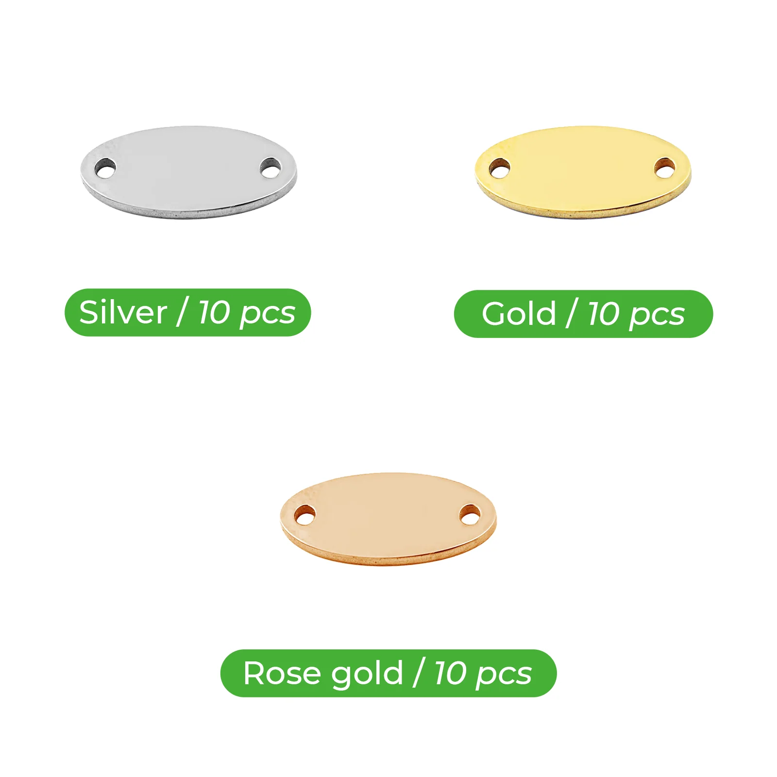 Oval Connector with 2 Holes Electroplated Multicolor Pendant (30pcs) - Image 4