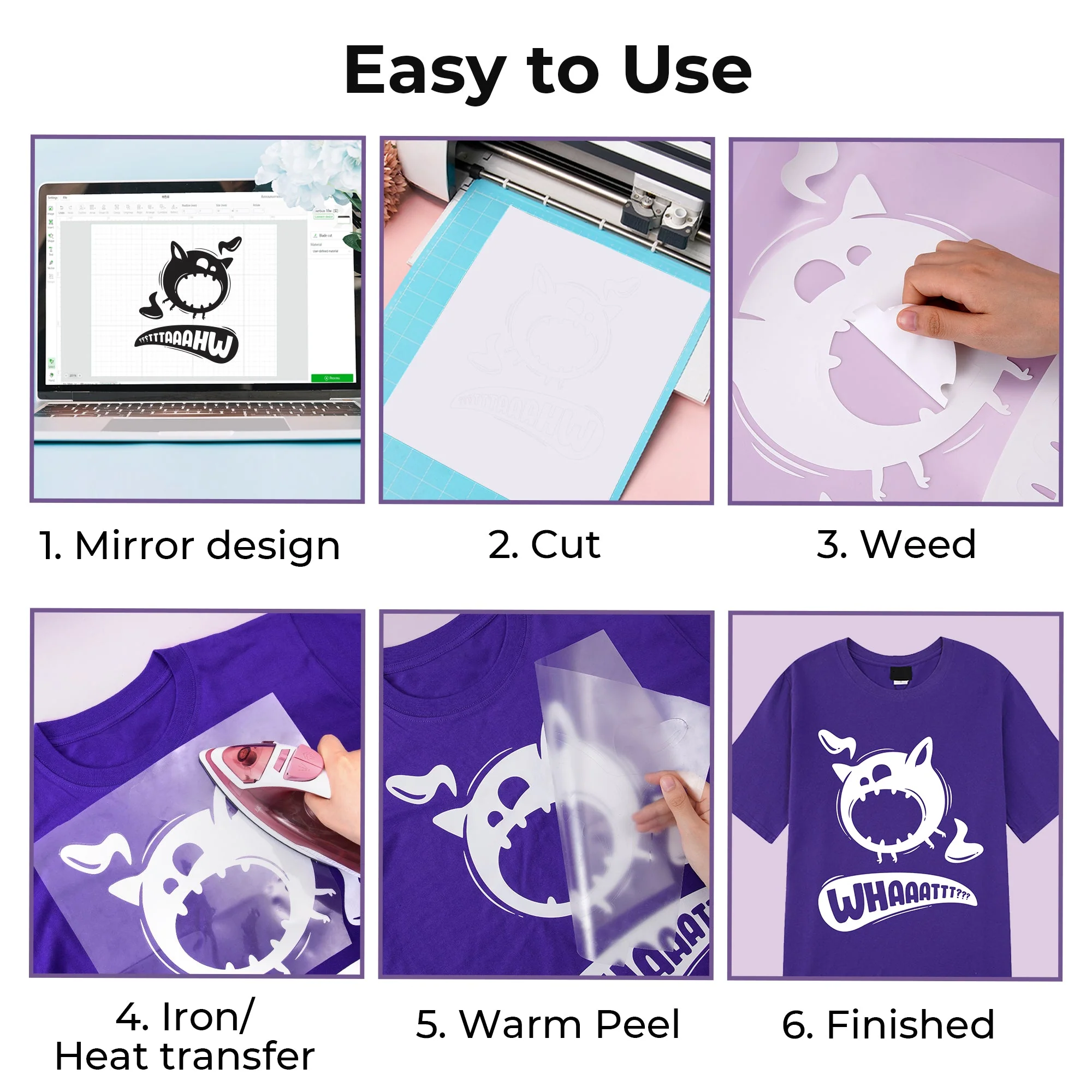 Laser-Safe White HTV Vinyl Roll Heat Transfer Vinyl - Image 9
