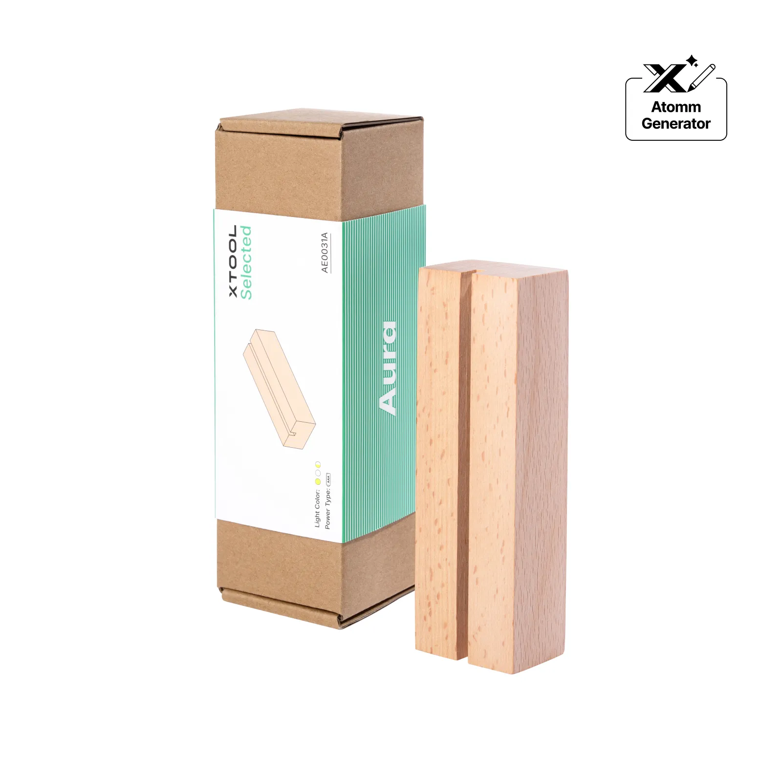 Rectangular Rubber Wood LED Light Base with Open Slot - Image 3