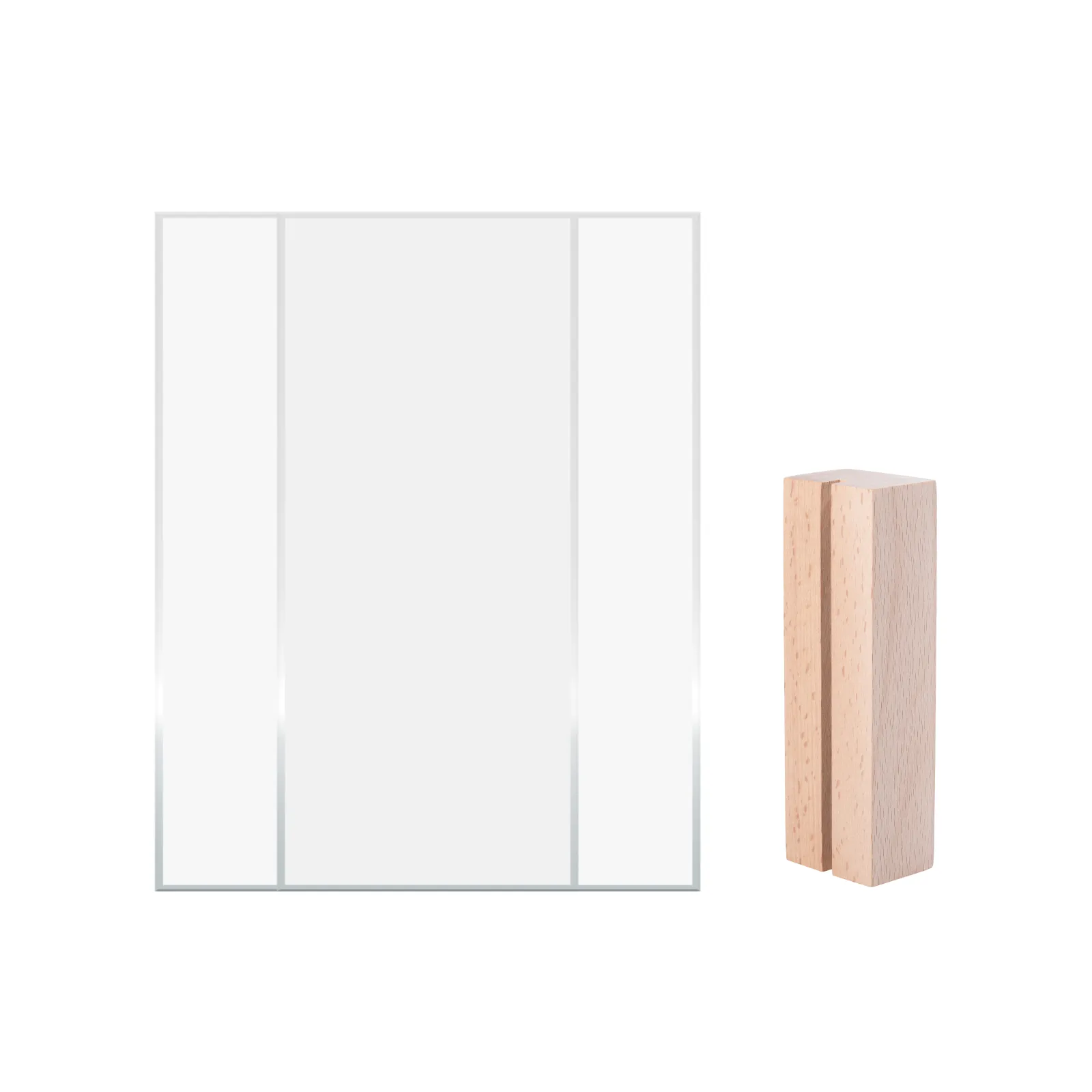 Rectangular Rubber Wood LED Light Base with Open Slot - Image 6