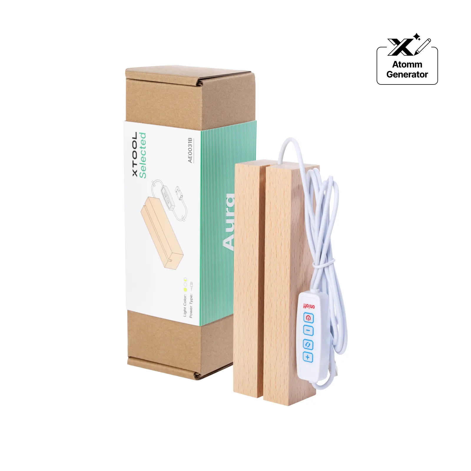 Rectangular Rubber Wood LED Light Base with Open Slot - Image 7