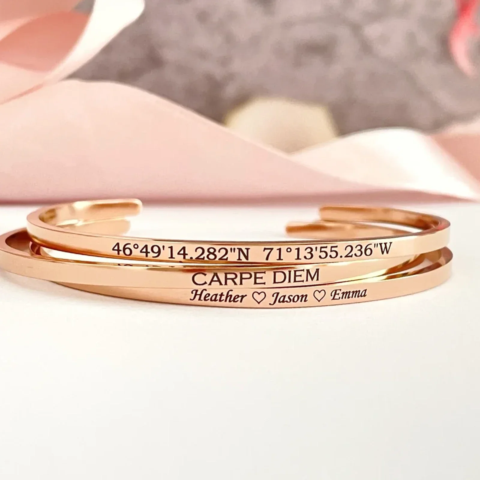 Rose Gold Cuff Bracelet (3pcs) - Image 2