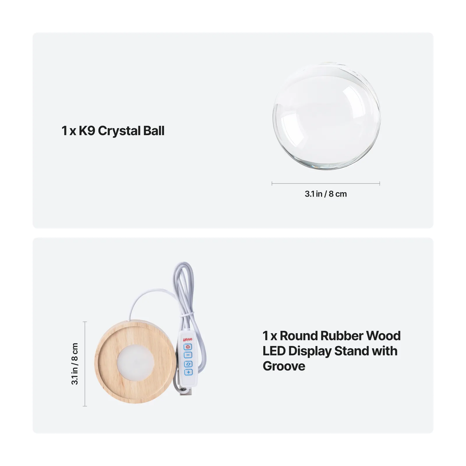 Round Rubber Wood LED Light Base with Groove - Image 15