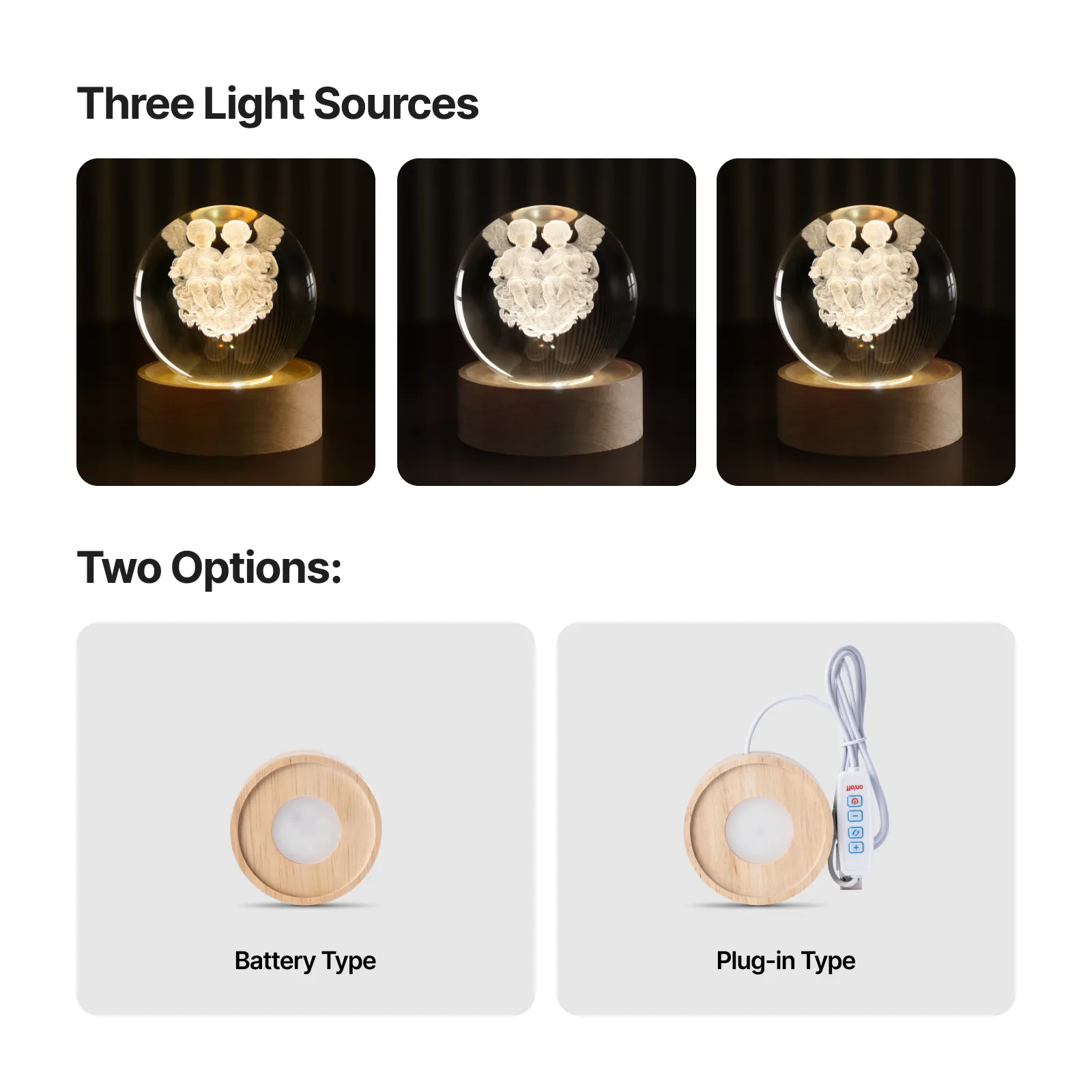 Round Rubber Wood LED Light Base with Groove - Image 5