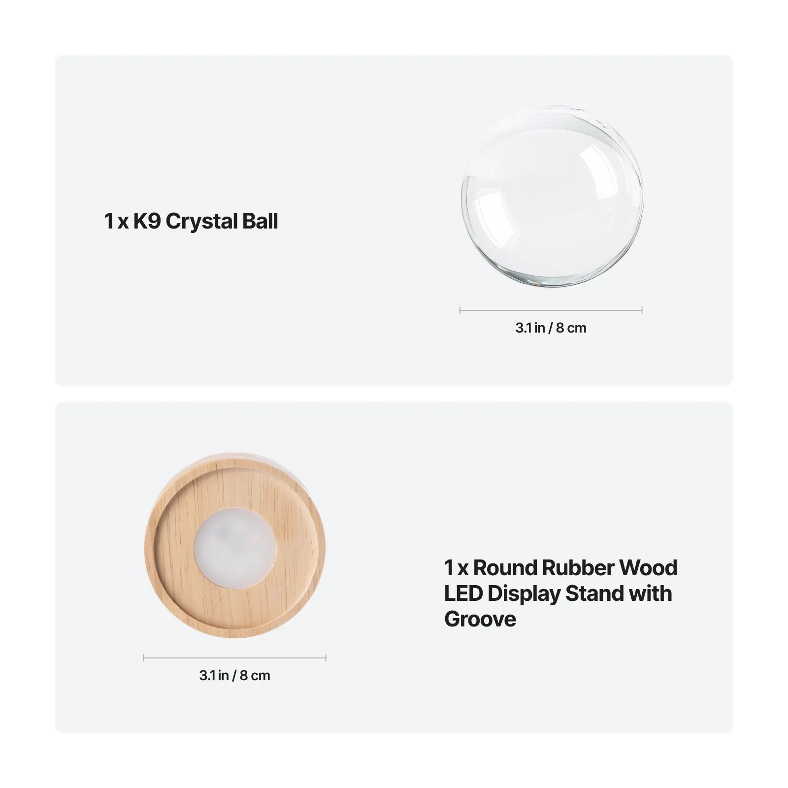 Round Rubber Wood LED Light Base with Groove - Image 8