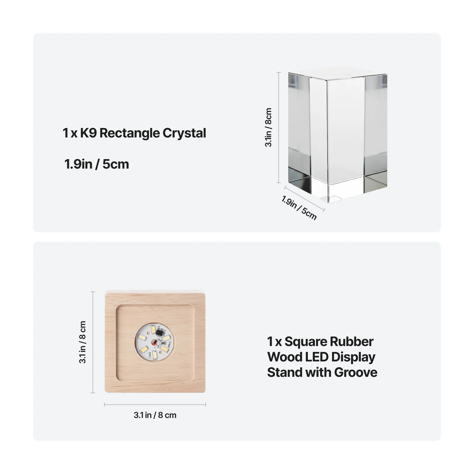 Square Rubber Wood LED Light Base with Groove - Image 13