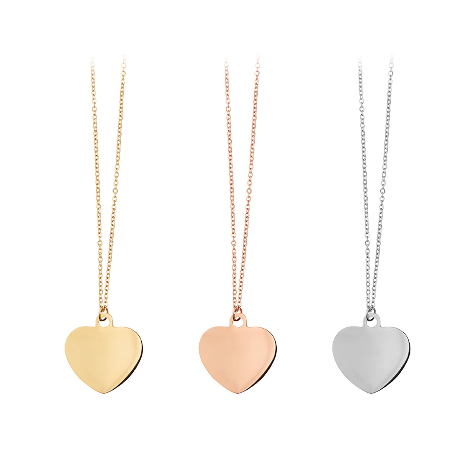 Stainless Steel Heart Necklace (6pcs)