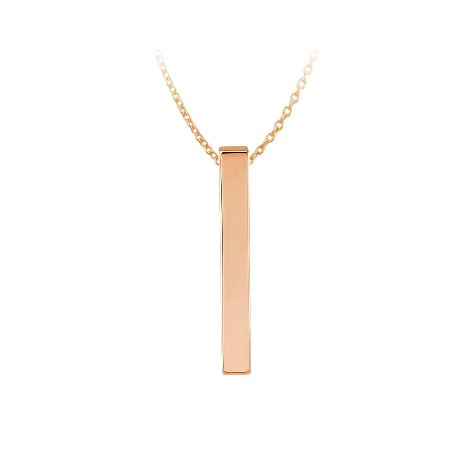 Stainless Steel Rose Gold Vertical Bar Necklace (6pcs)