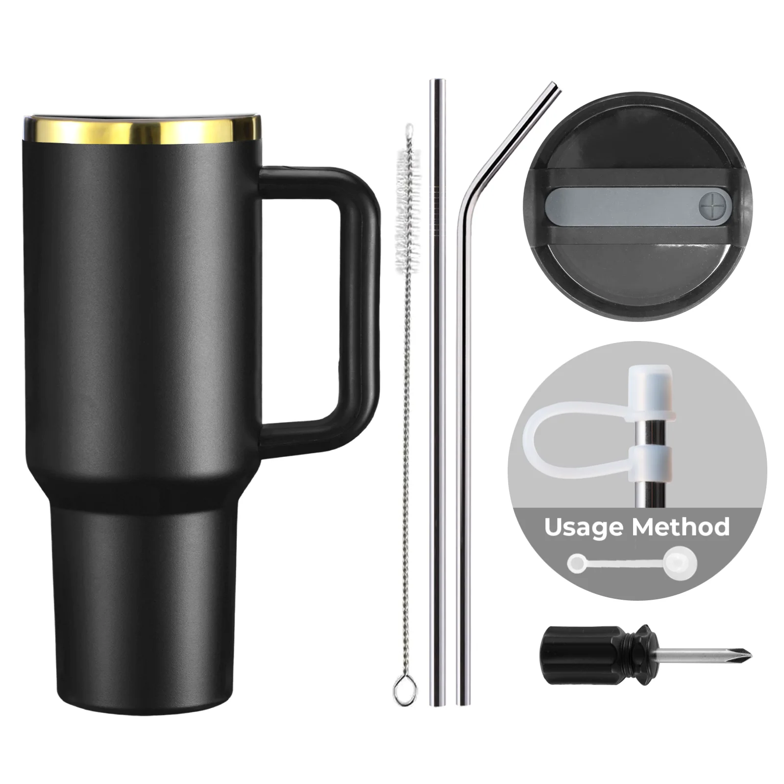 Stainless Steel Tumbler with Handle (40oz) - Image 13
