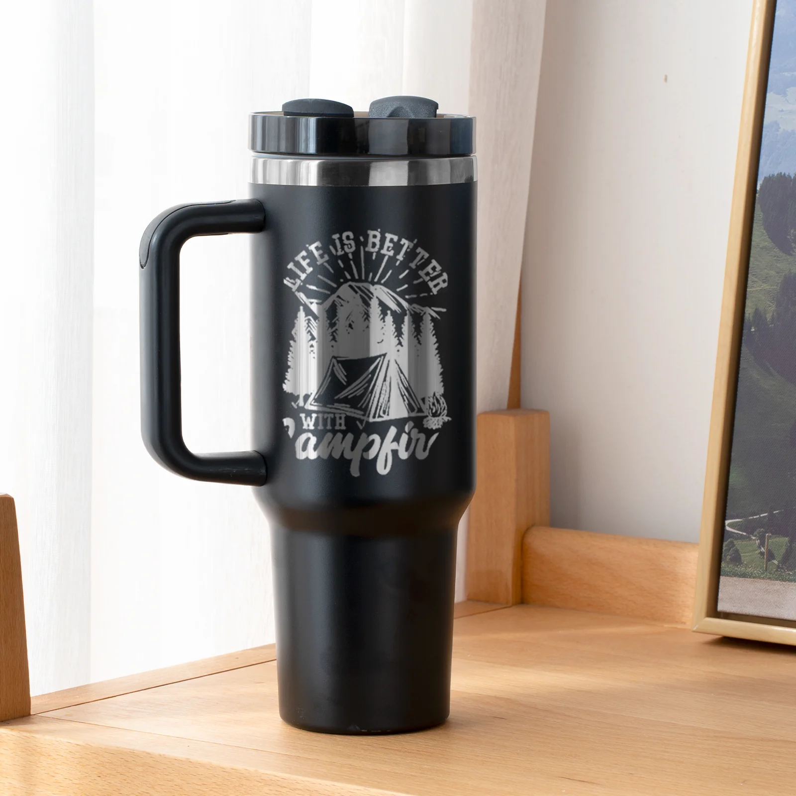 Stainless Steel Tumbler with Handle (40oz) - Image 14
